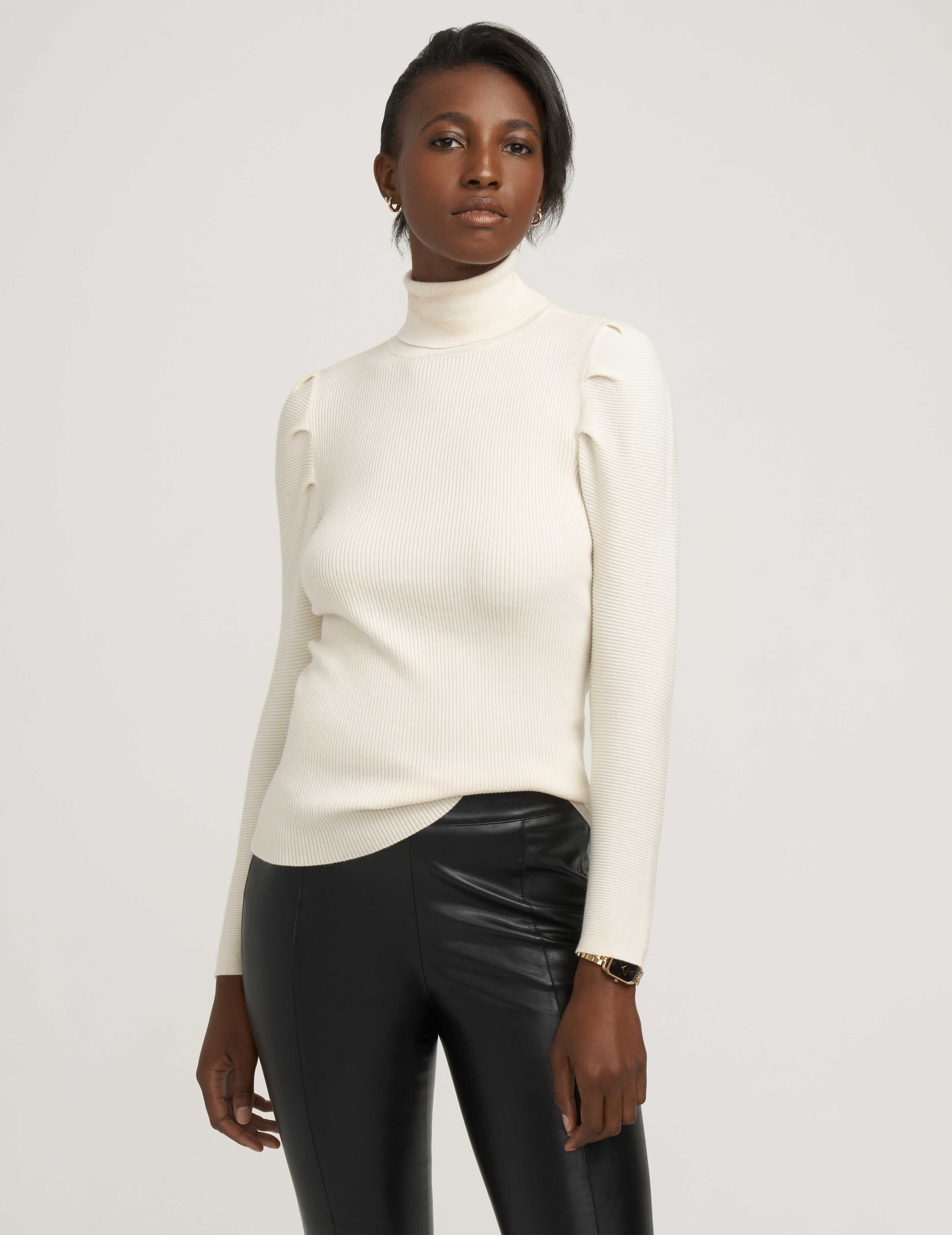Ribbed Puff Shoulder Sweater- Clearance sold by Anne Klein product image thumbnail 2