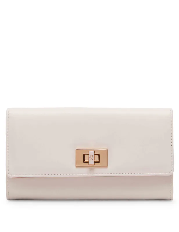 Large Flap Wallet With Enamel Turn Lock sold by Anne Klein
