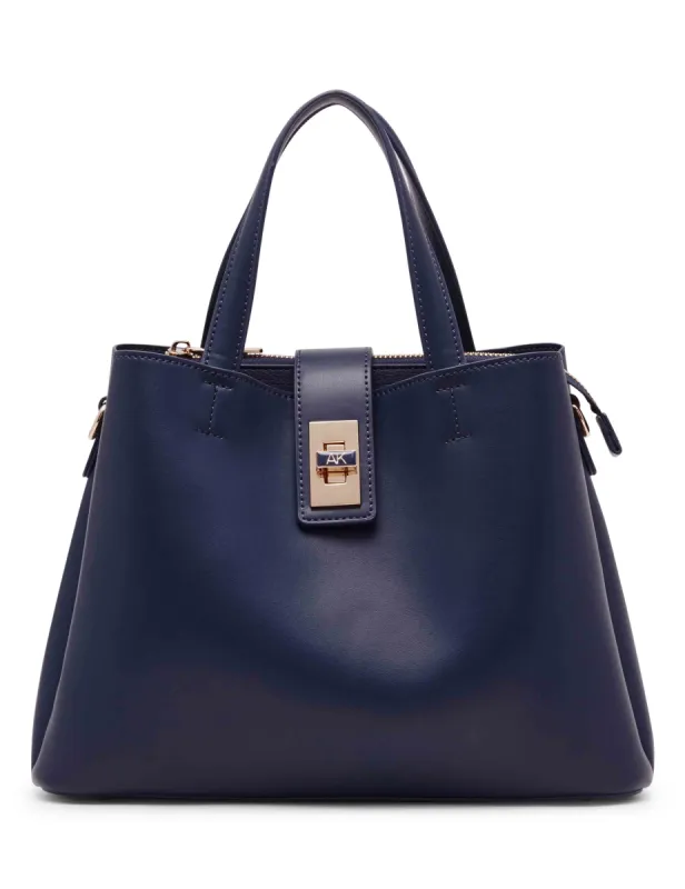E/W Medium Satchel With Enamel Turn Lock sold by Anne Klein