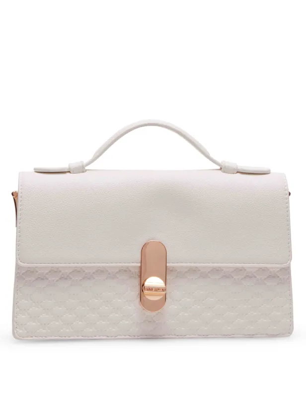 E/W Flap Bag With Turn Lock In AK Debossed Logo sold by Anne Klein