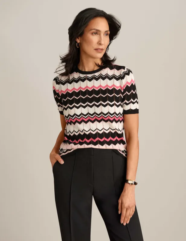 Chevron Stitch Crew Neck Tee made by Kasper