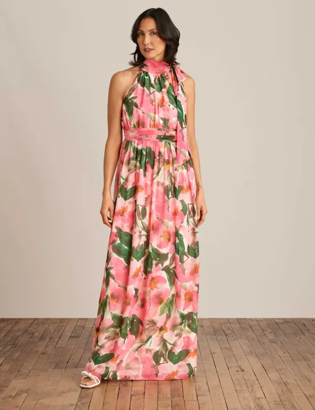 Halter Neck Bow Maxi Dress sold by Anne Klein