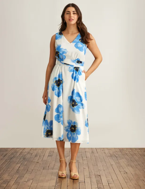 Print Midi Dress With Attached Sash sold by Anne Klein