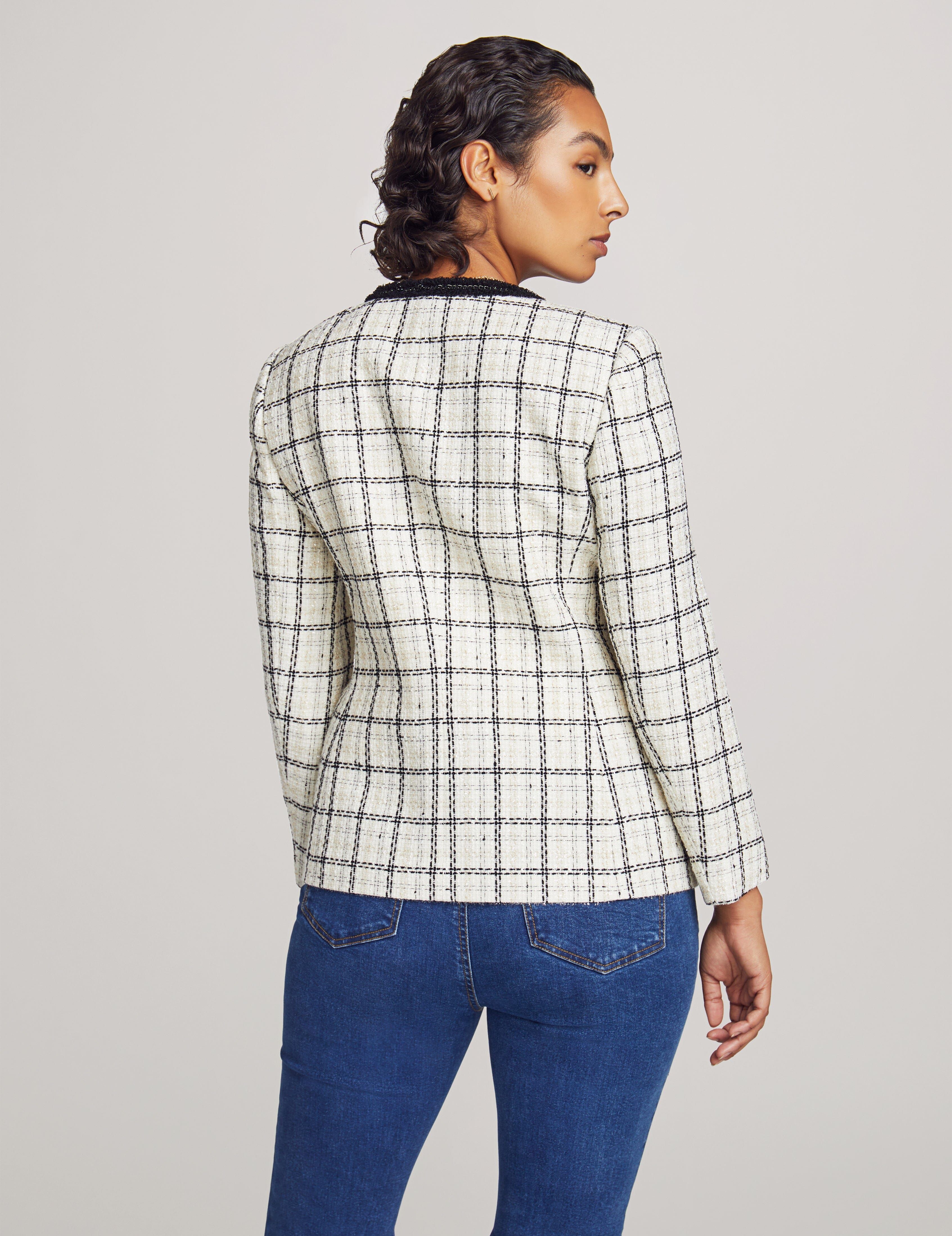 Tweed Collarless Jacket With Novelty Trim sold by Anne Klein product image thumbnail 3