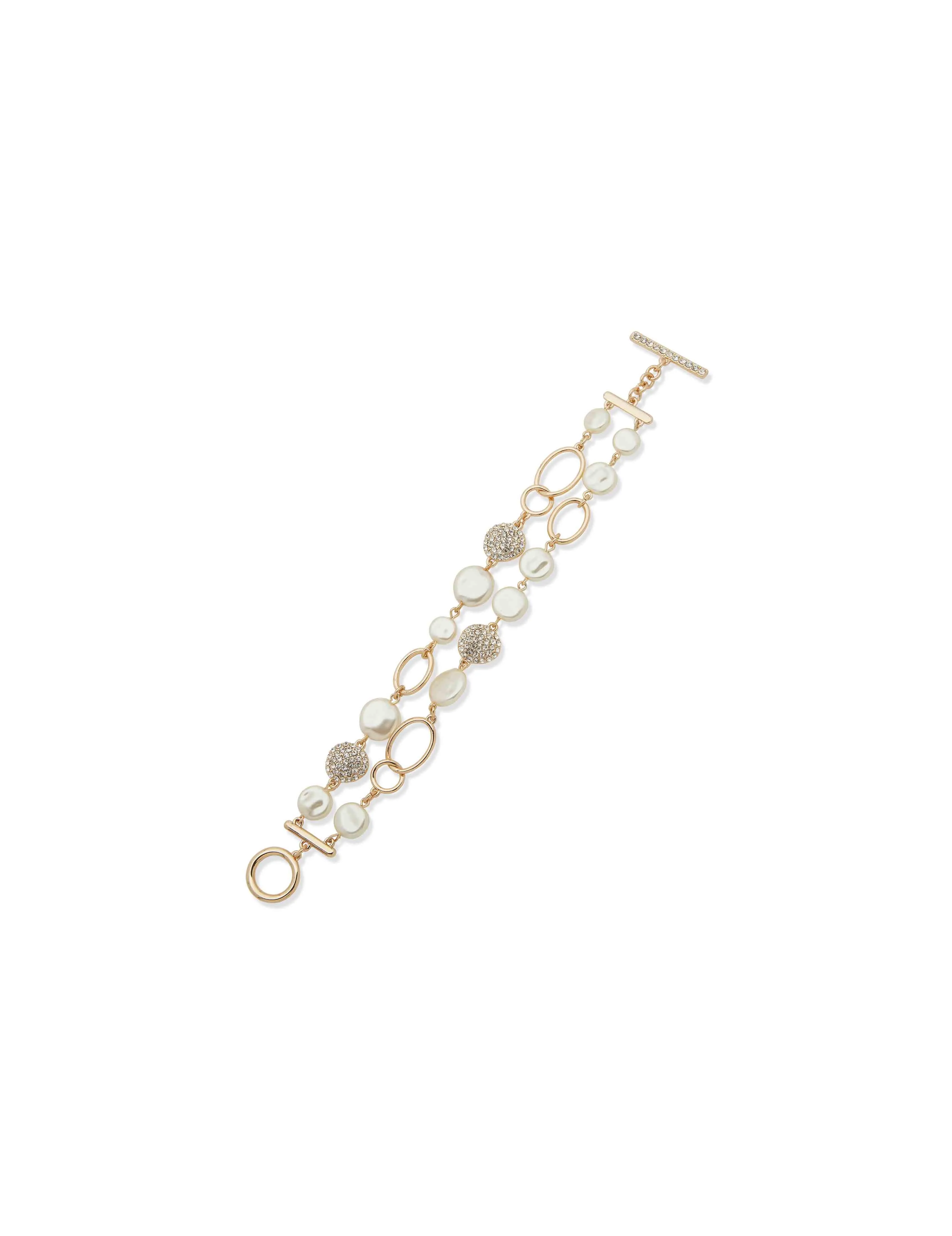 Gold 2 Row Toggle Bracelet sold by Anne Klein