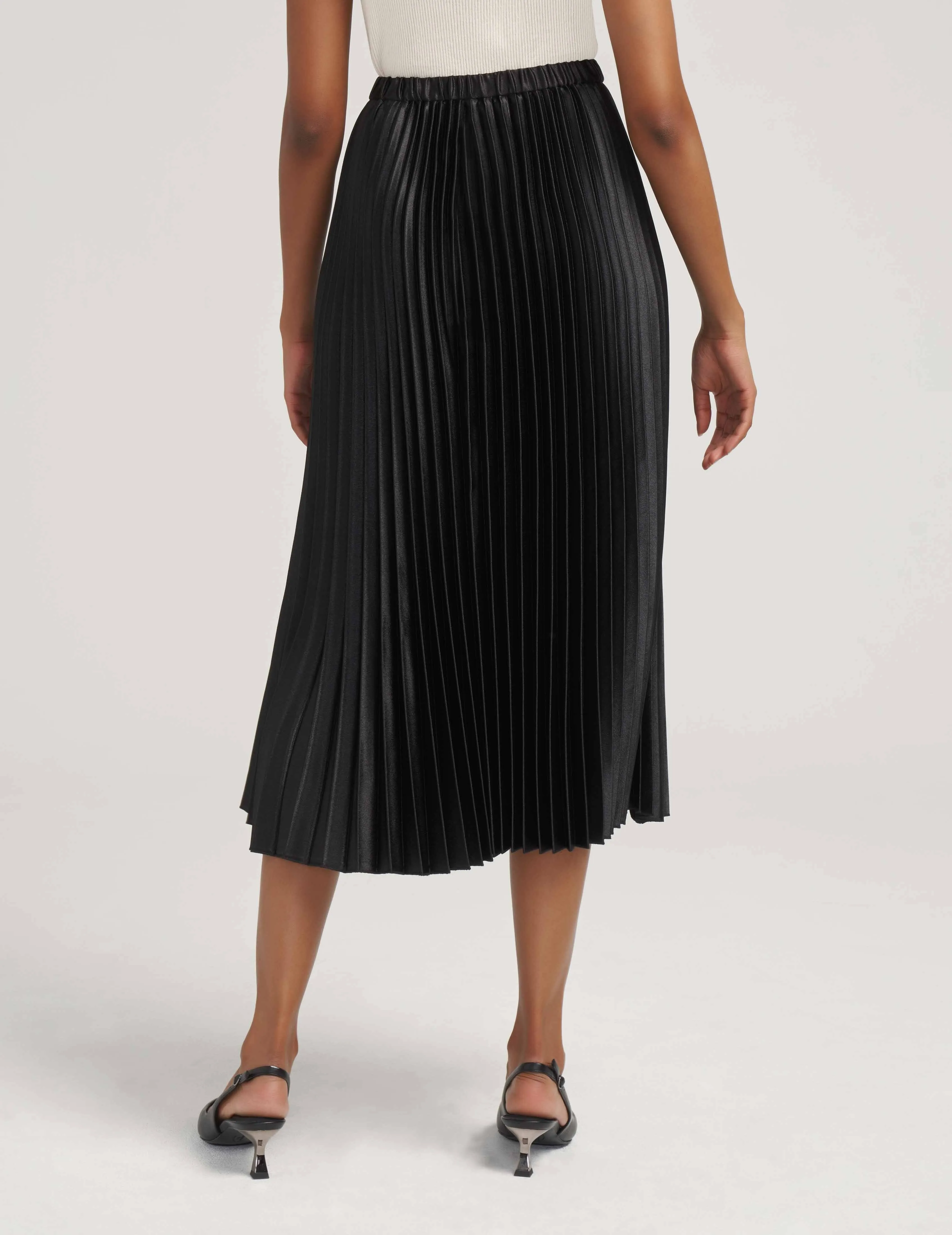 Petite Pull On Pleated Skirt Satin Crepe- Sale sold by Anne Klein product image thumbnail 2
