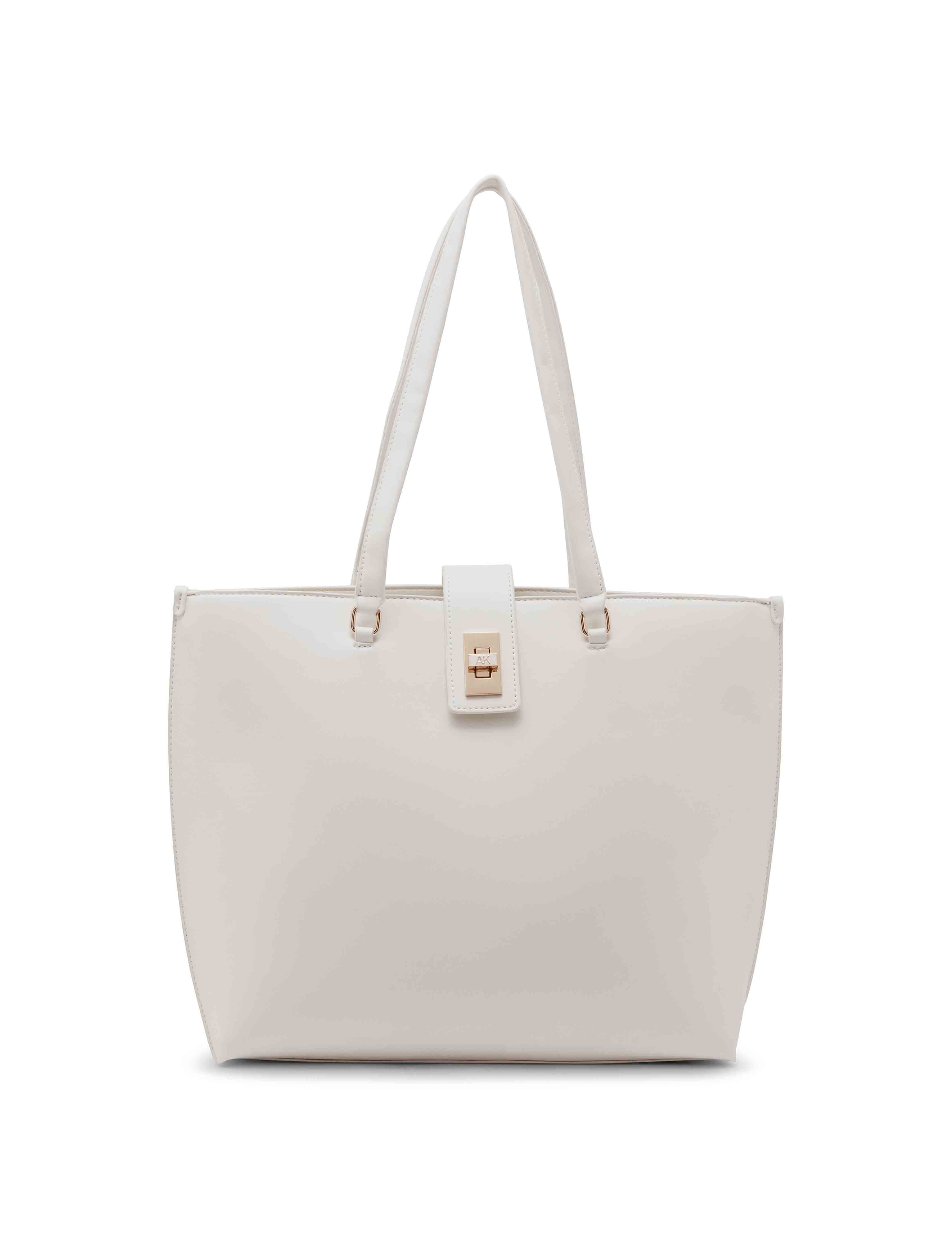 Large Tote With Enamel Turn Lock sold by Anne Klein