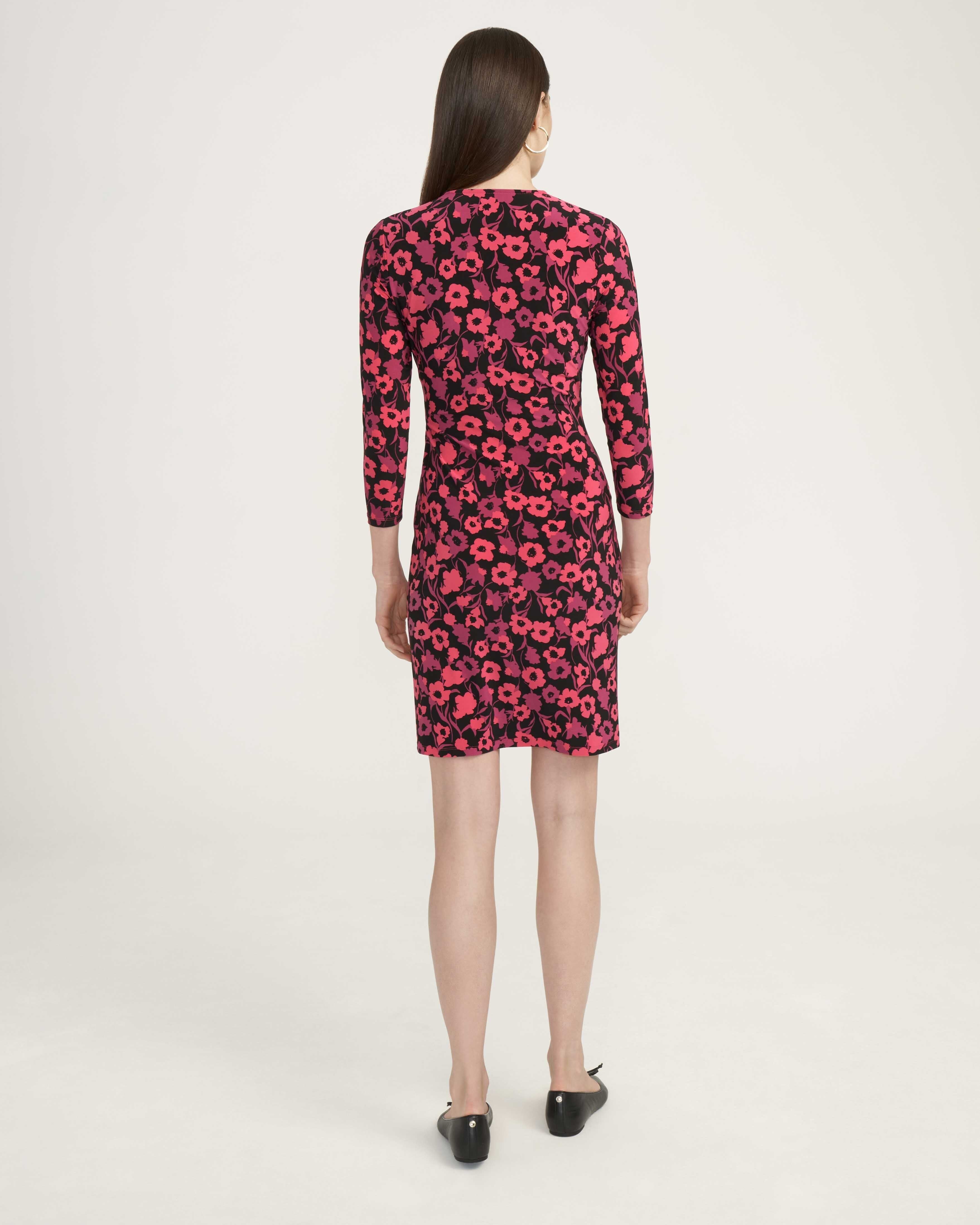 Printed Classic Wrap Dress W/ Chain Detail Elderberry Combo- Clearance sold by Anne Klein product image thumbnail 3
