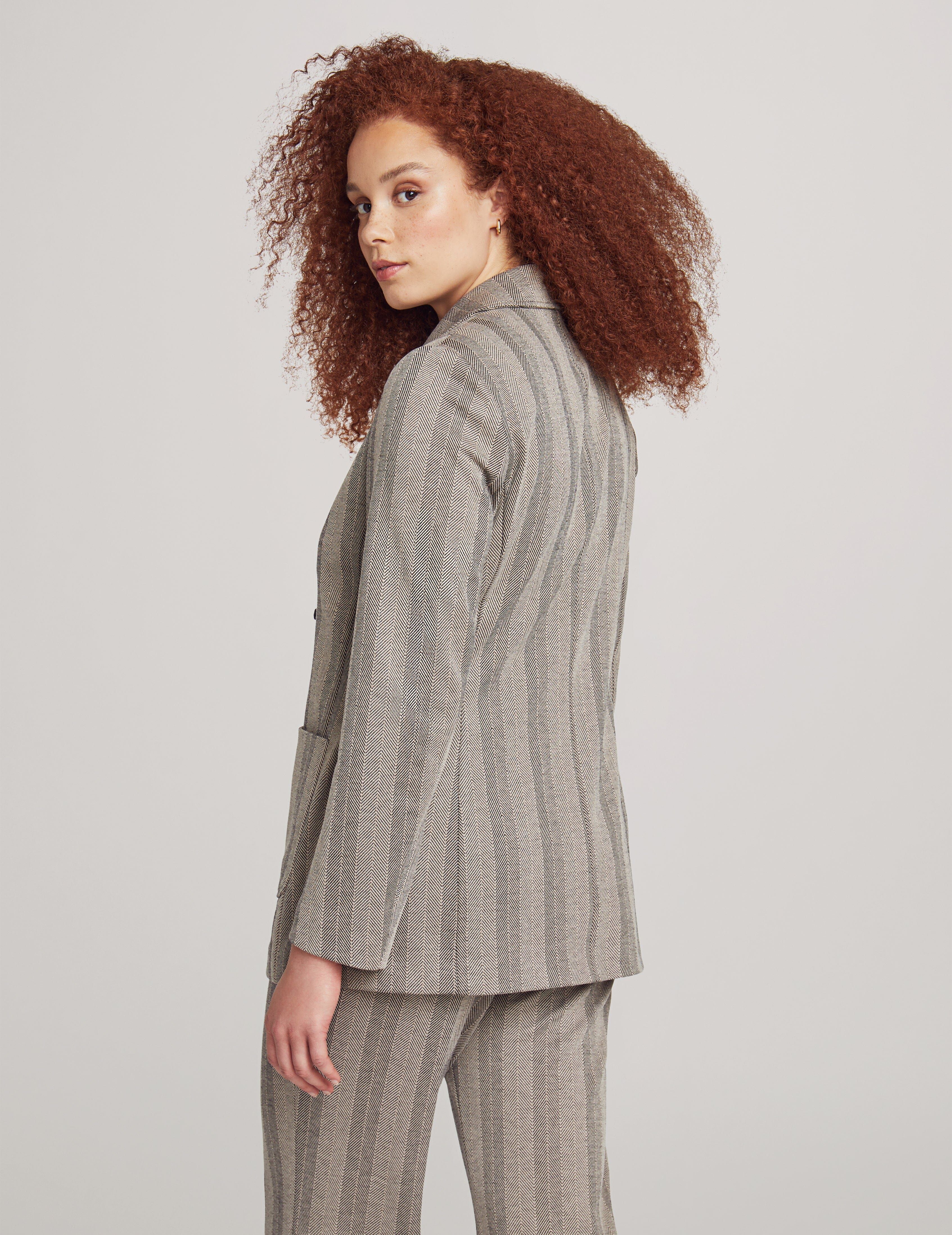 Knit Chevron Notch Collar With Patch Pocket sold by Anne Klein product image thumbnail 2