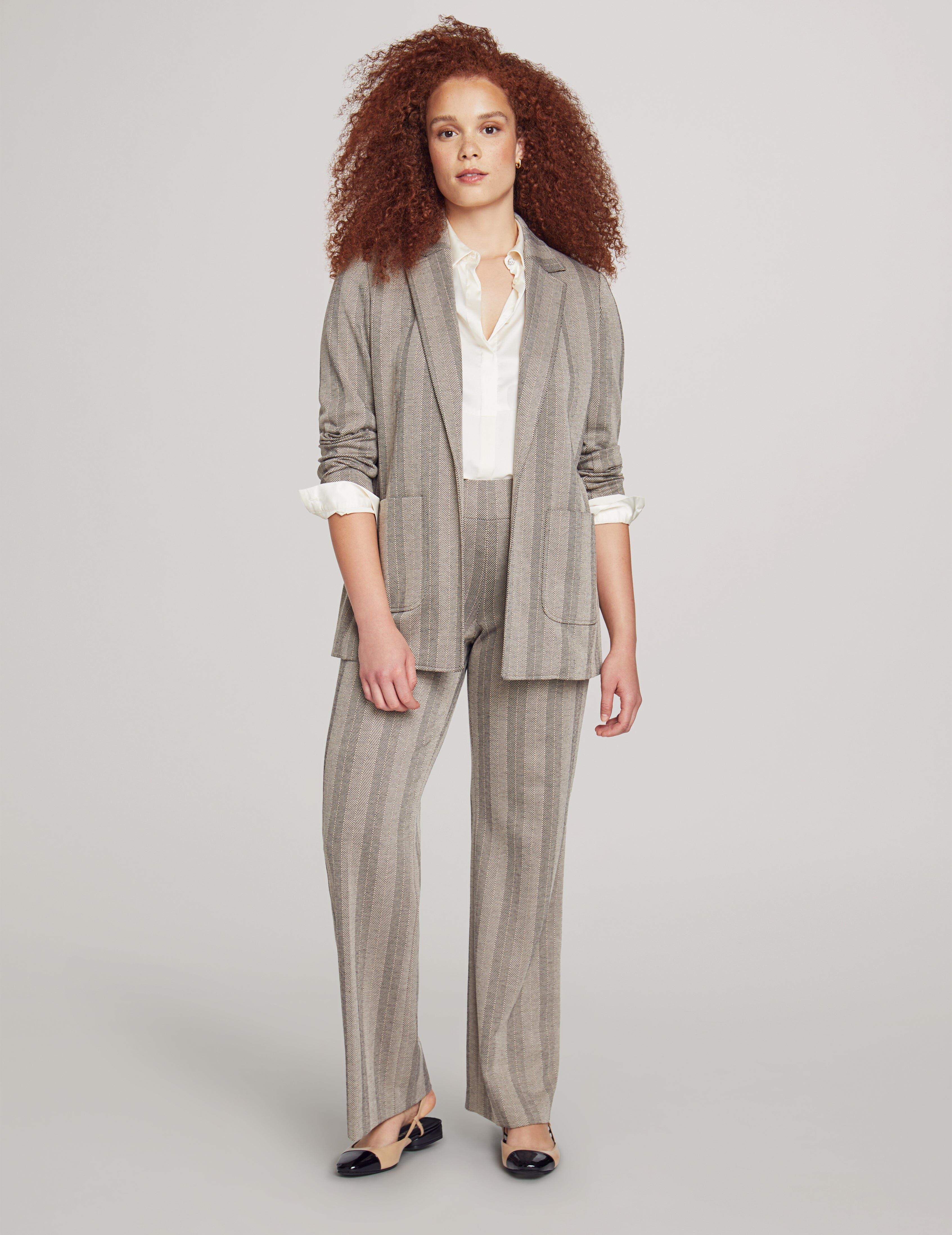 Knit Chevron Notch Collar With Patch Pocket sold by Anne Klein product image thumbnail 3