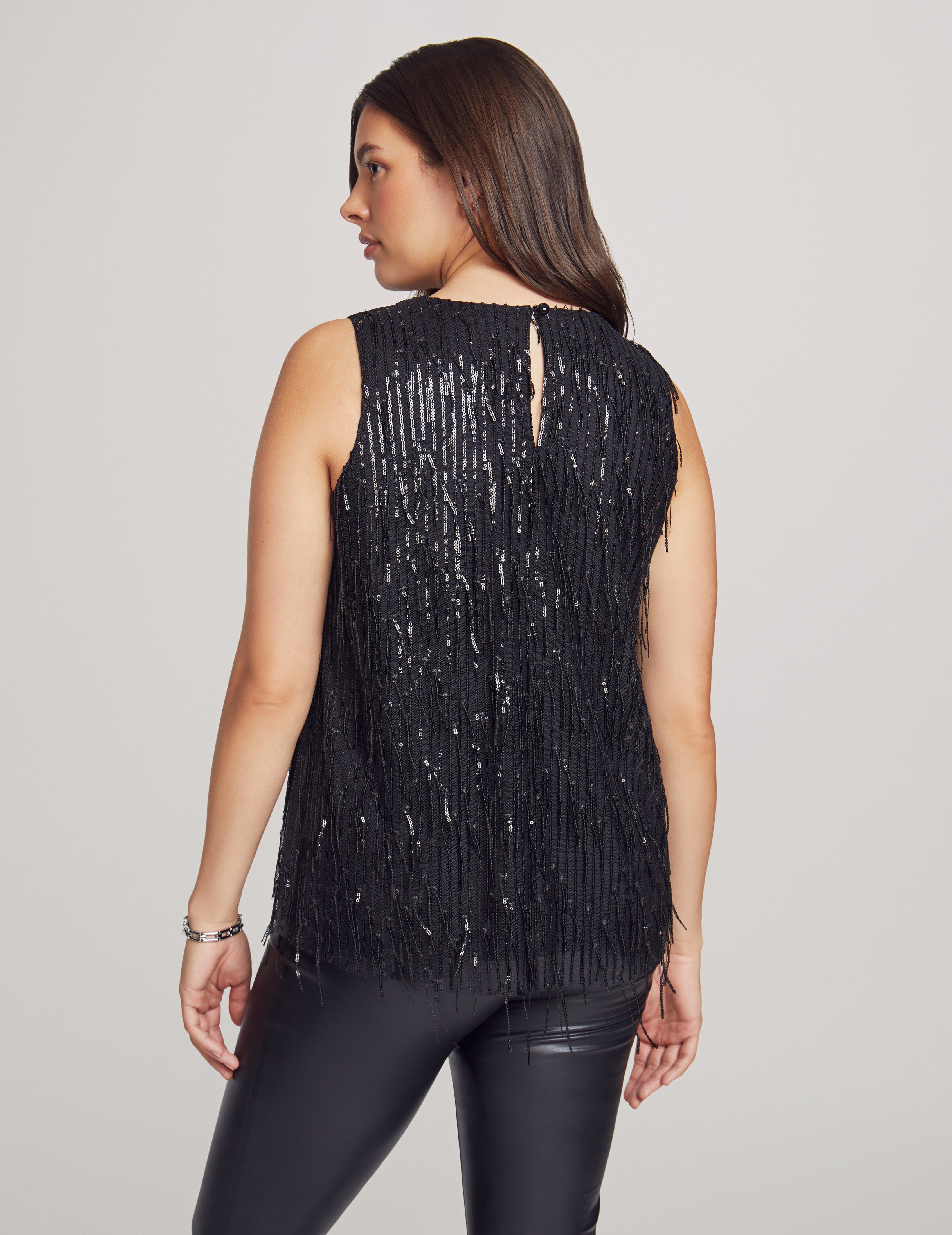 Tassel Sequin Mesh Top sold by Anne Klein product image thumbnail 3