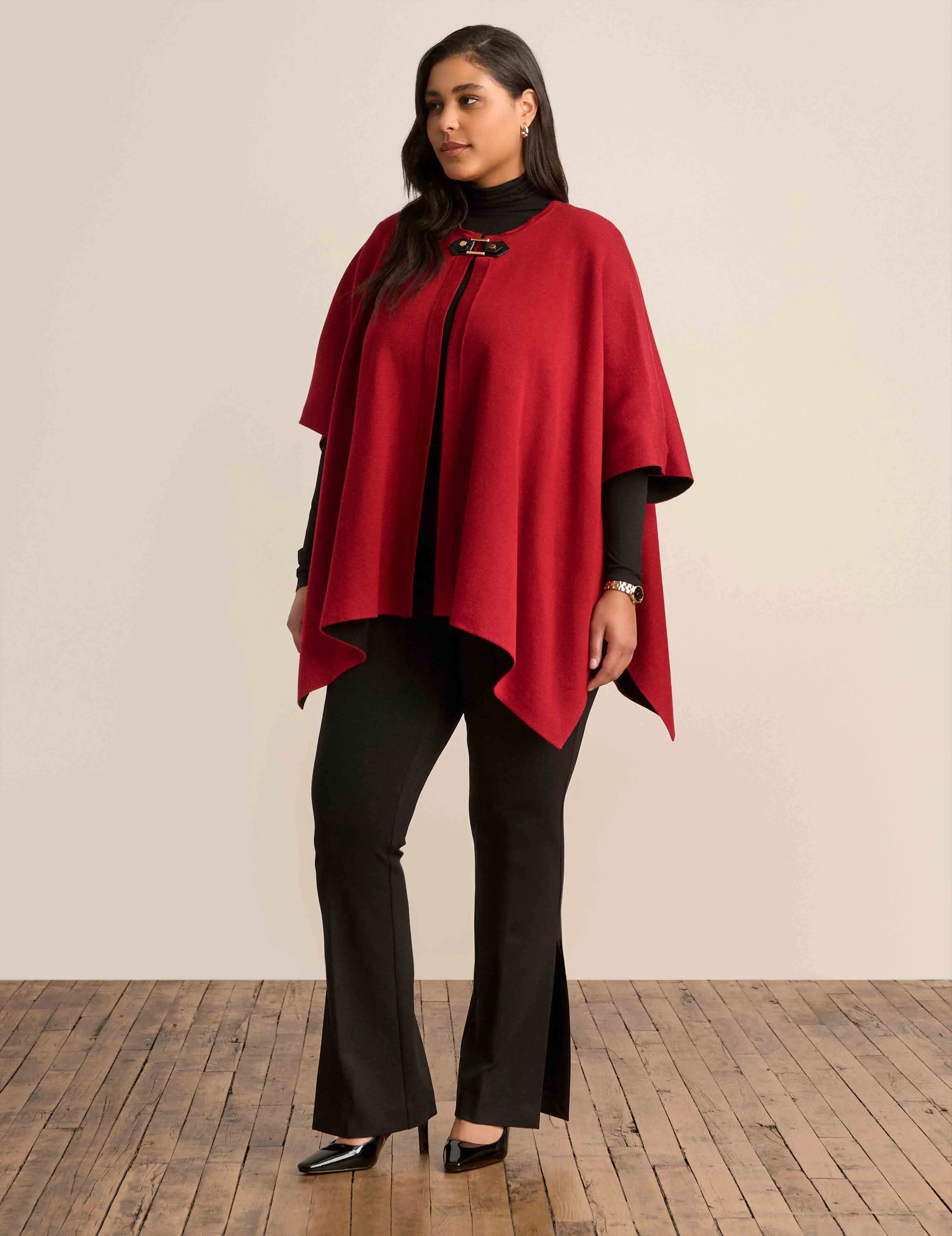 Fur Trim Buckle Cape sold by Anne Klein product image thumbnail 3