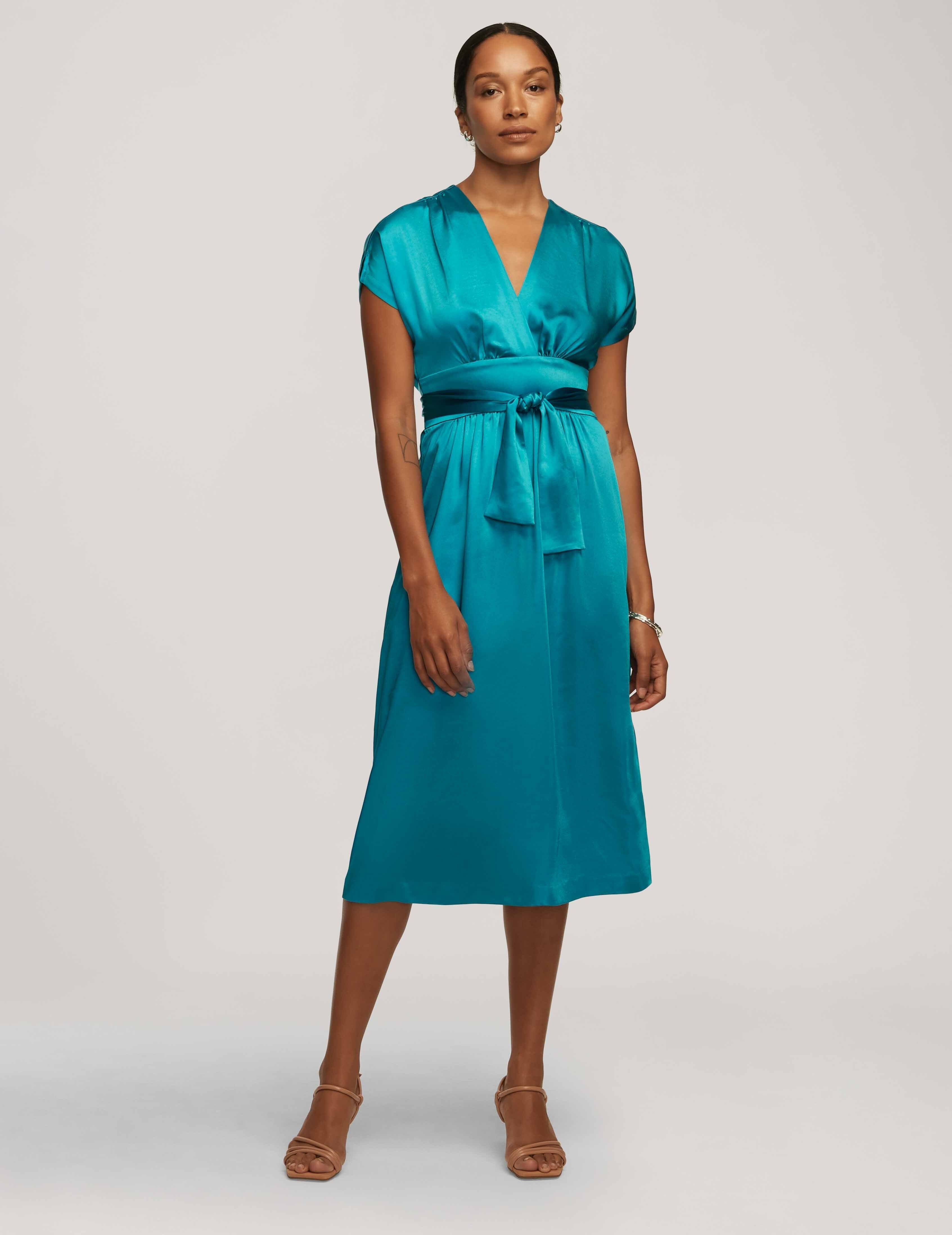 Washed Satin V-Neck Midi Dress- Clearance sold by Anne Klein product image thumbnail 3