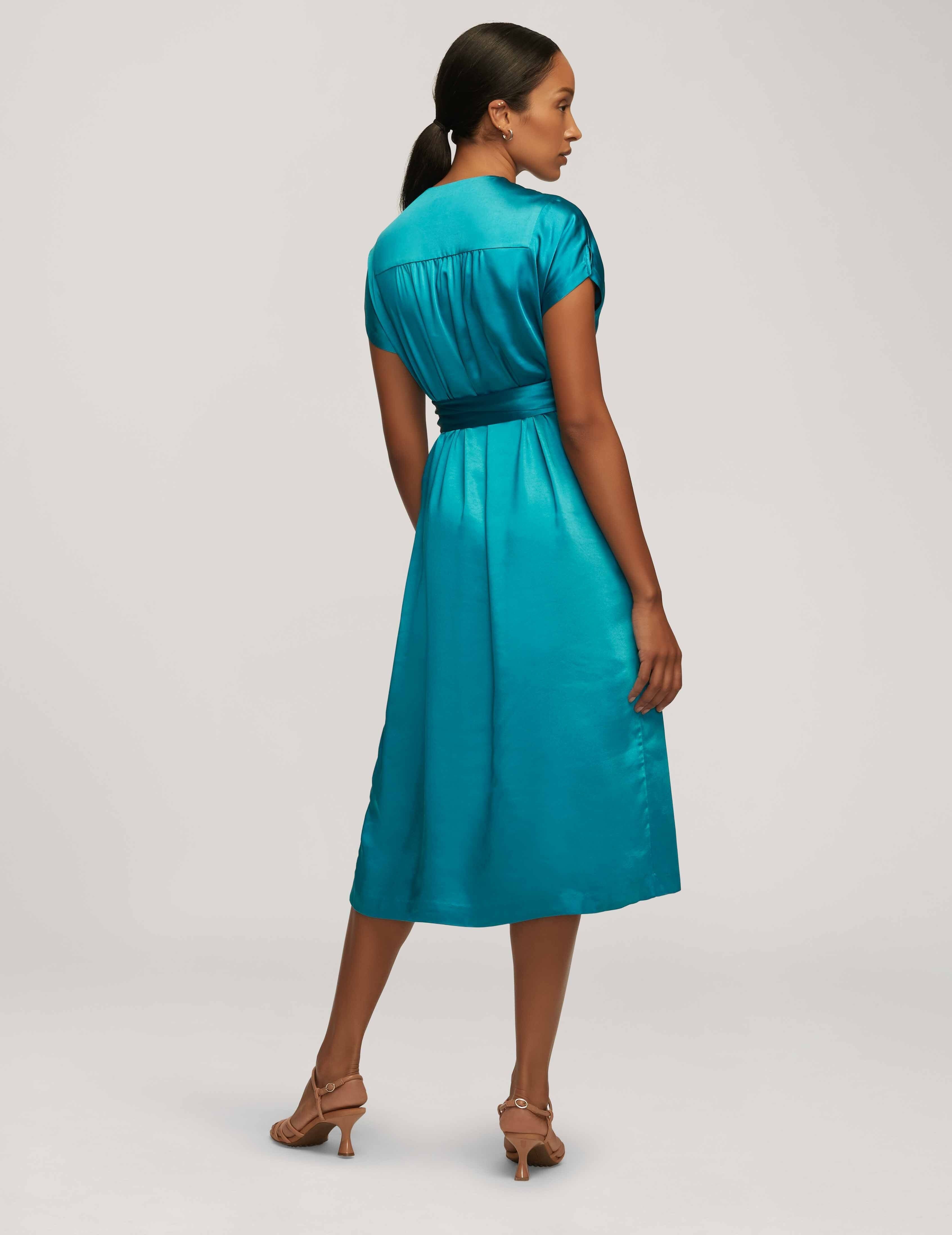 Washed Satin V-Neck Midi Dress- Clearance sold by Anne Klein product image thumbnail 2
