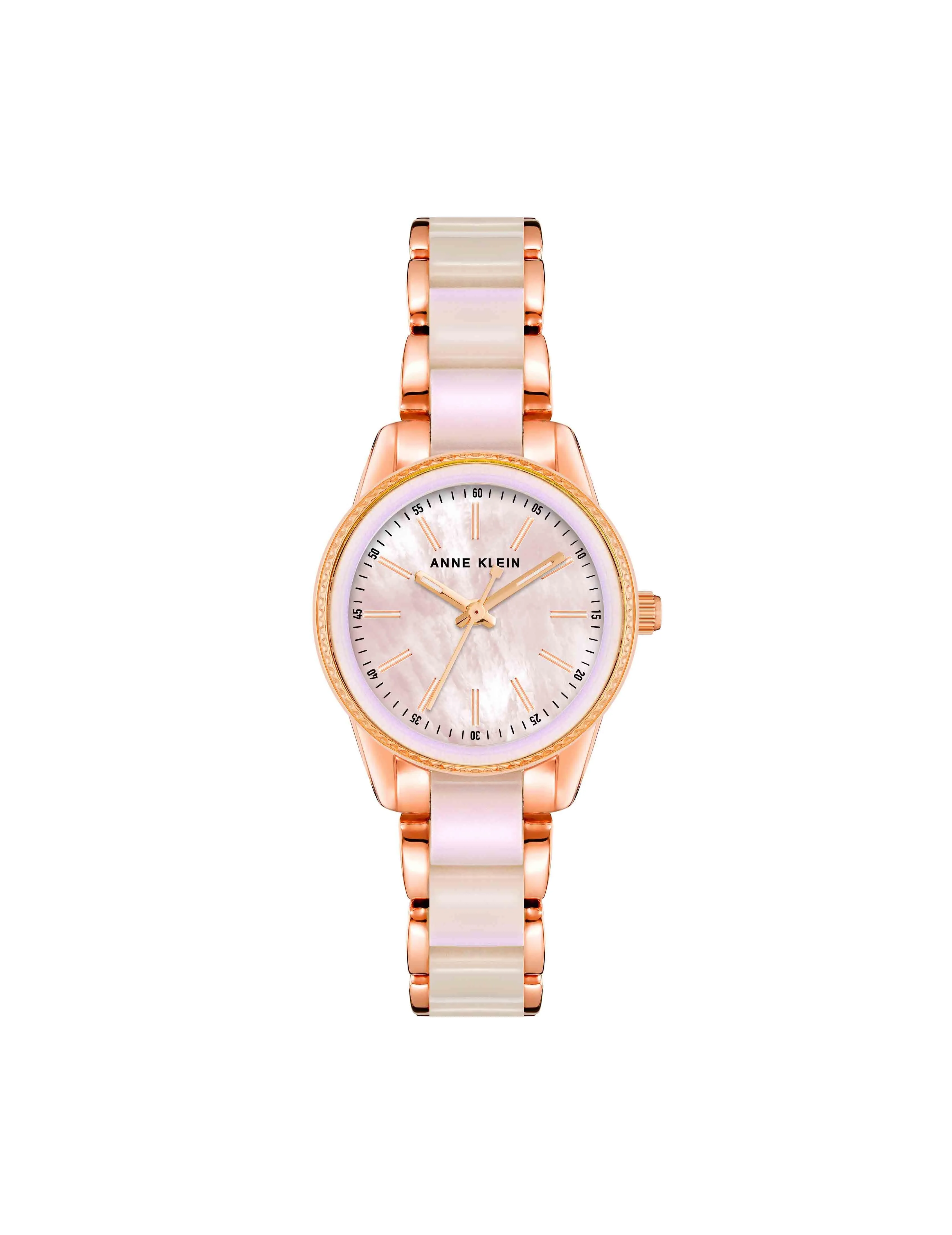 Pearlescent Acetate Link Bracelet Watch sold by Anne Klein