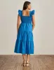 Smocked Ruffle Shoulder Tiered Midi Dress sold by Anne Klein