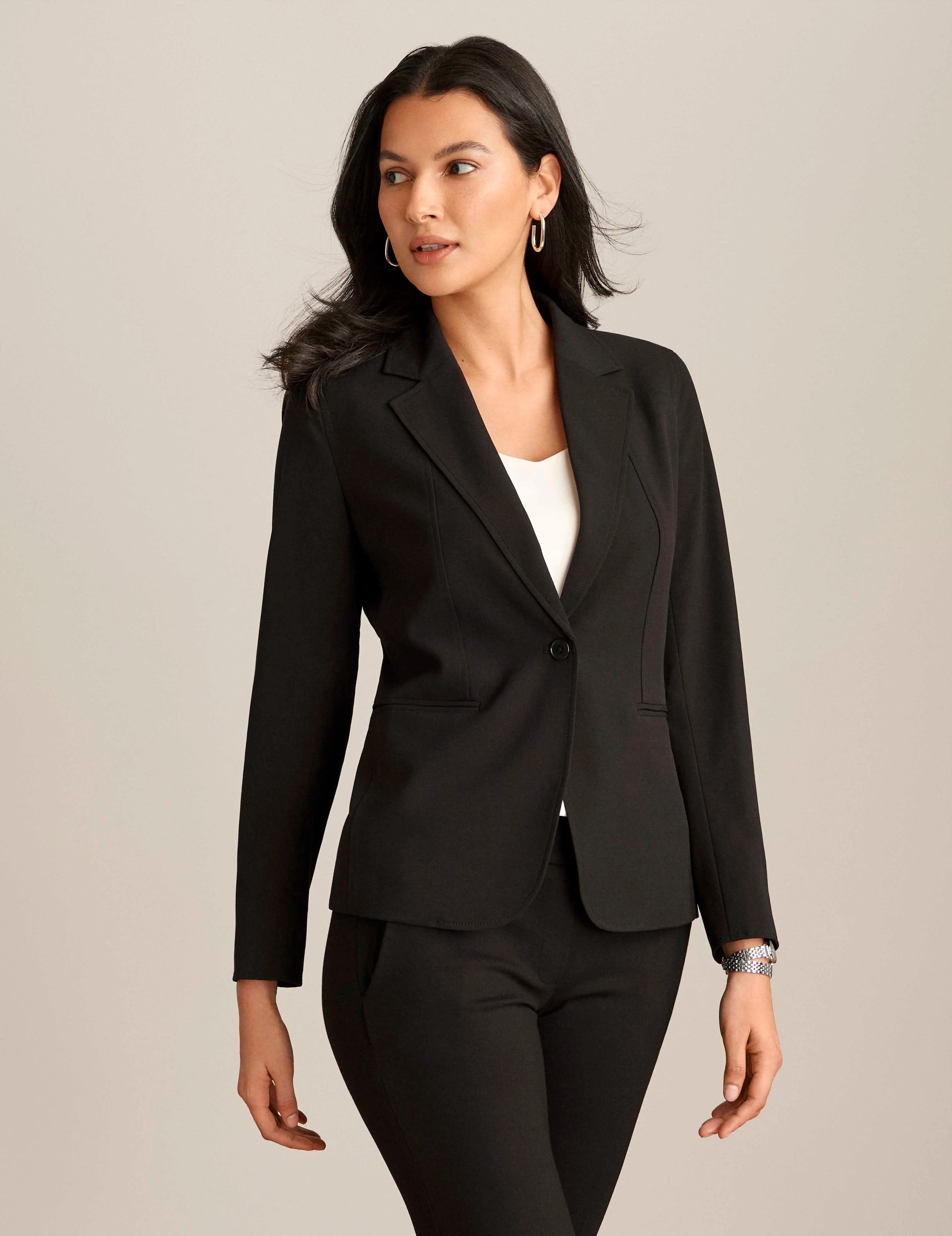 Notch Collar Blazer With Princess Seam sold by Anne Klein product image thumbnail 2