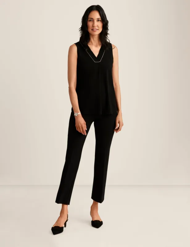Chain Trim Pleated Top sold by Anne Klein