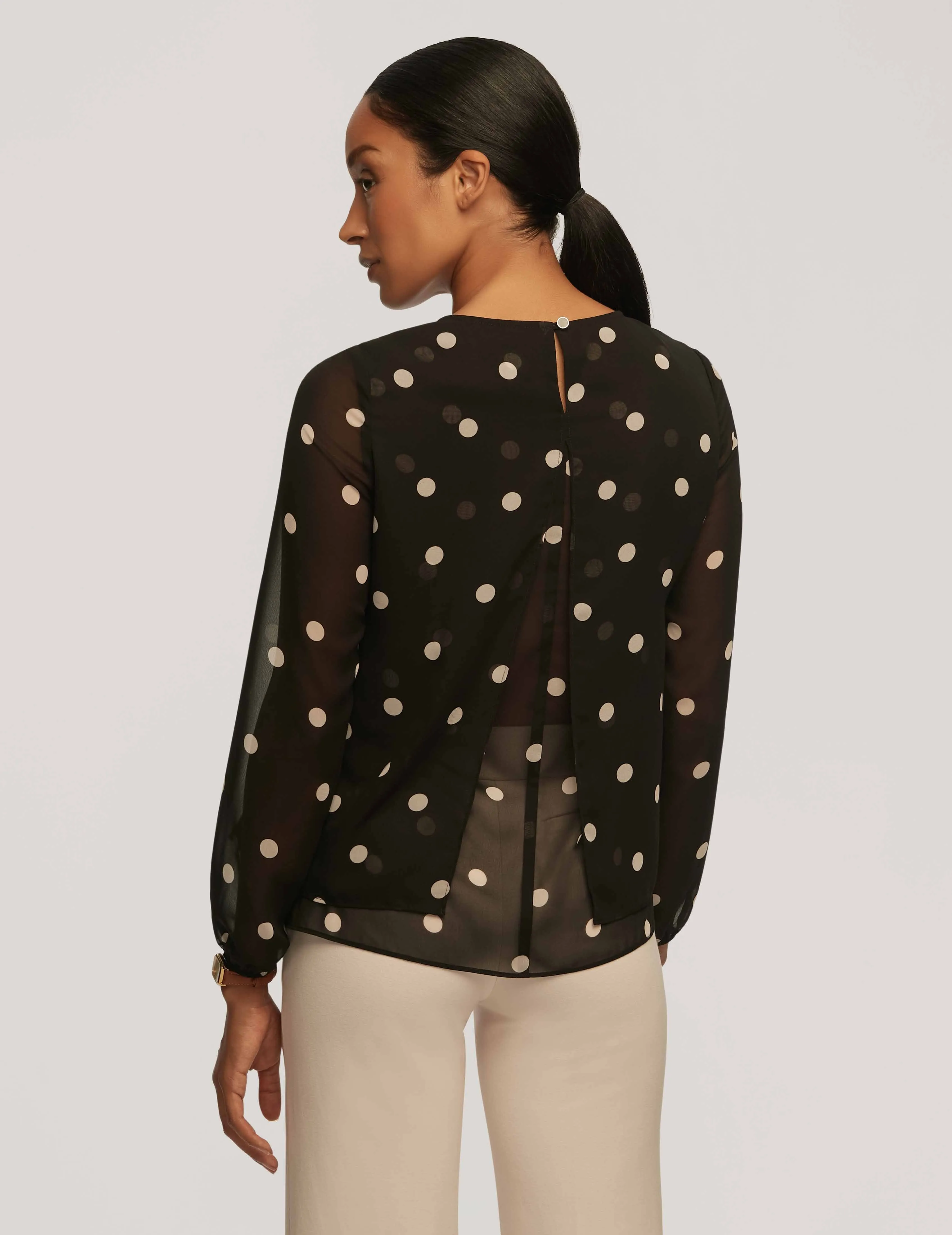 Double Layer Blouse With Elastic Cuff- Sale sold by Anne Klein product image thumbnail 2