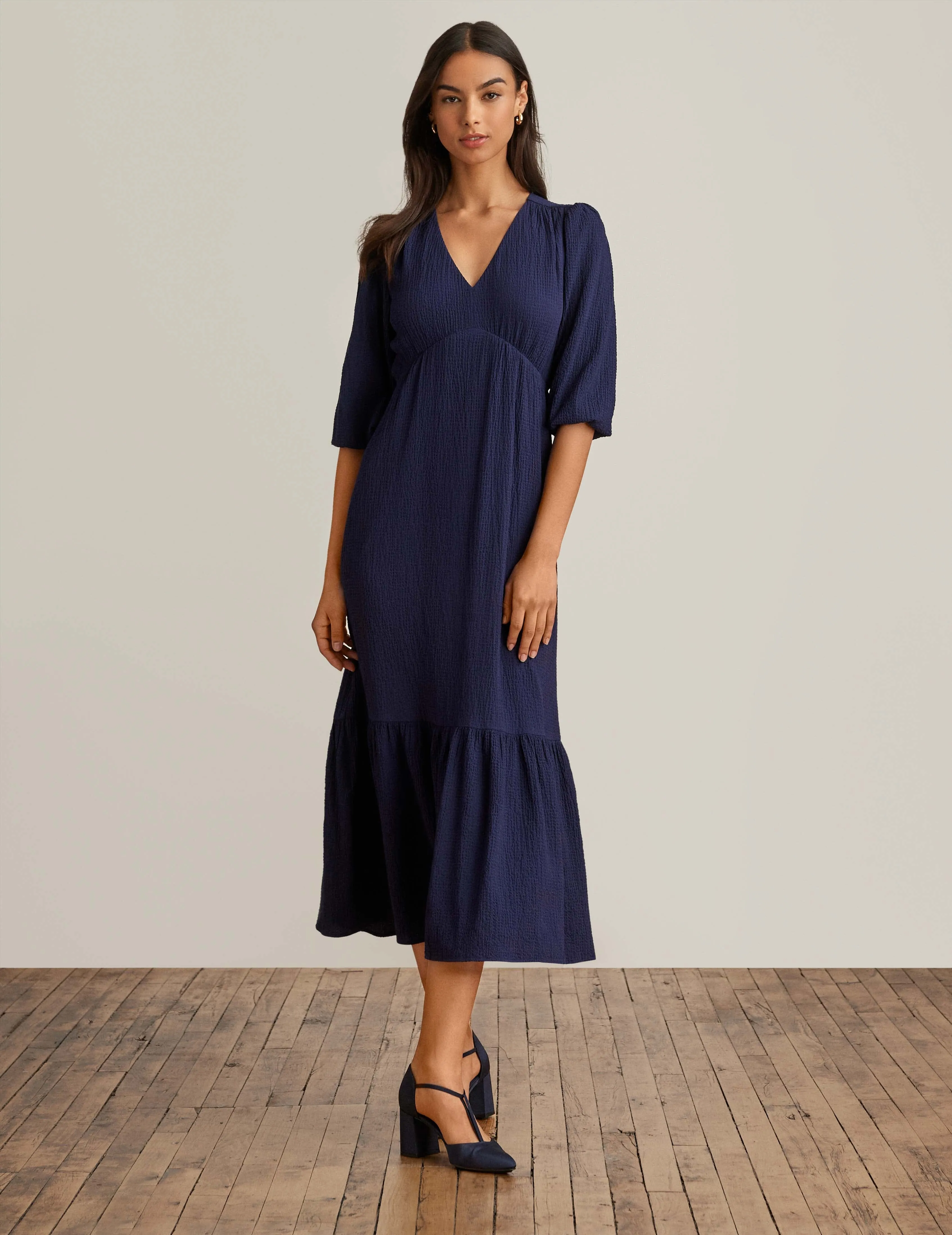 V Neck Empire Seam Maxi Dress sold by Anne Klein