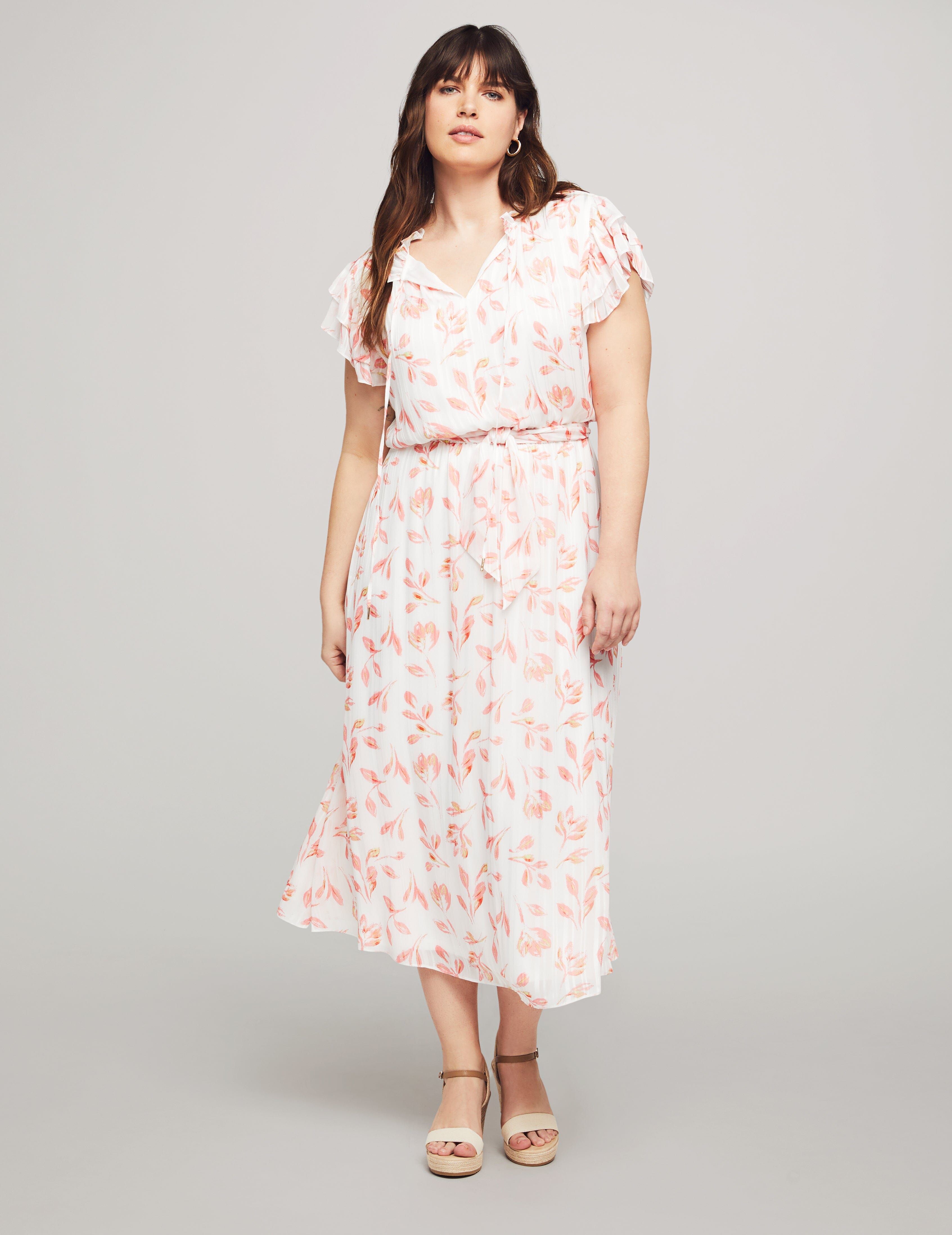 Plus Size Ruffle Sleeve Tie Dress sold by Anne Klein