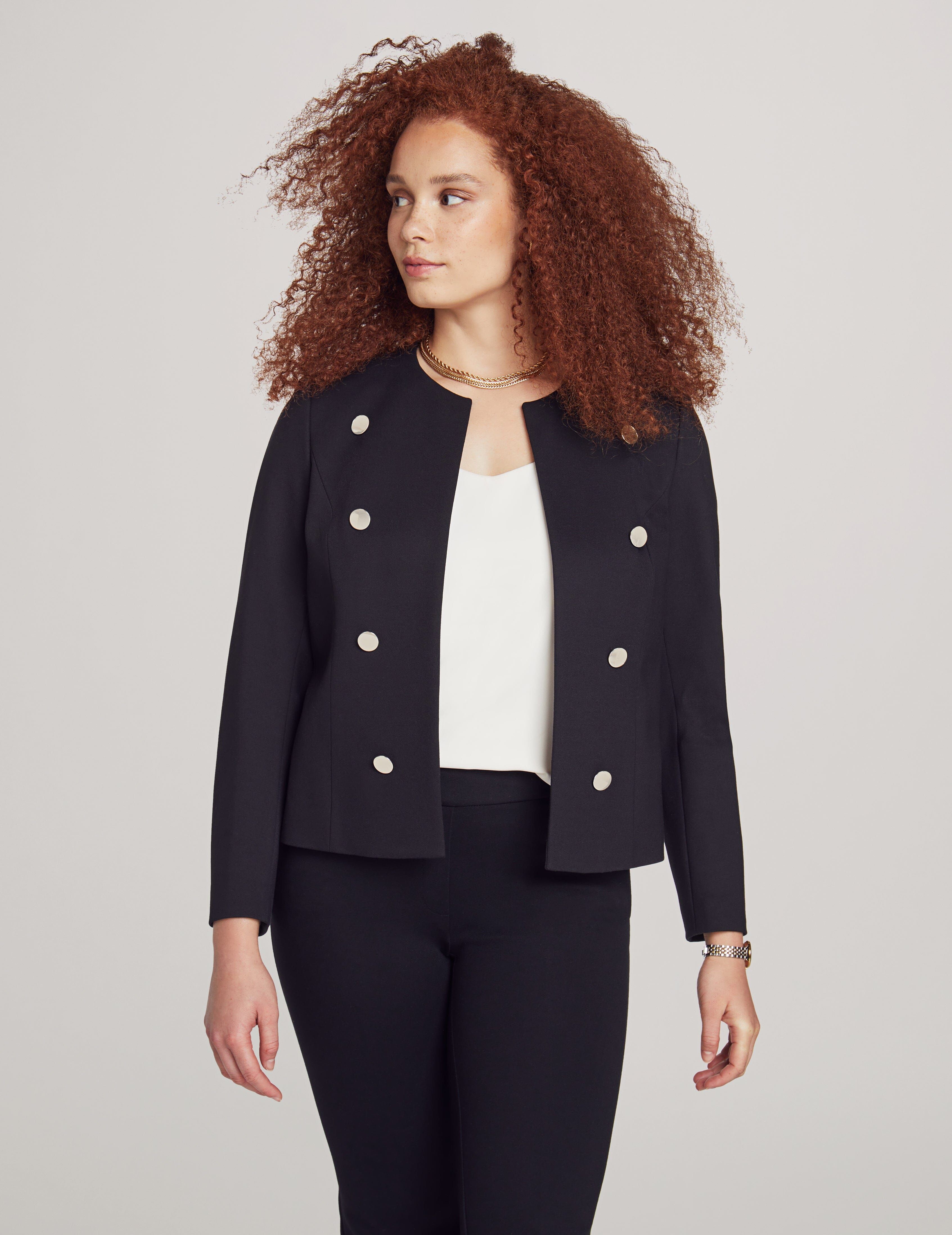 Compression Collarless Military Jacket sold by Anne Klein product image thumbnail 2