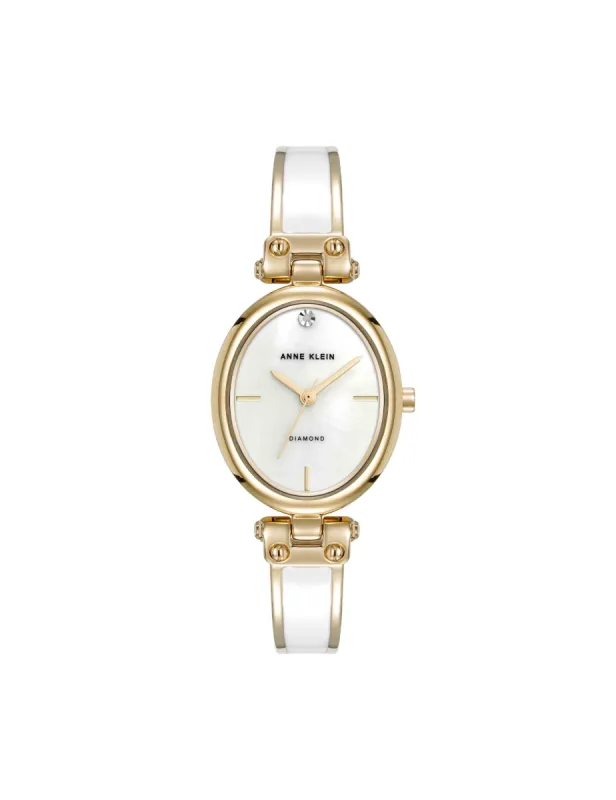 Oval Diamond Accented Bangle Watch sold by Anne Klein
