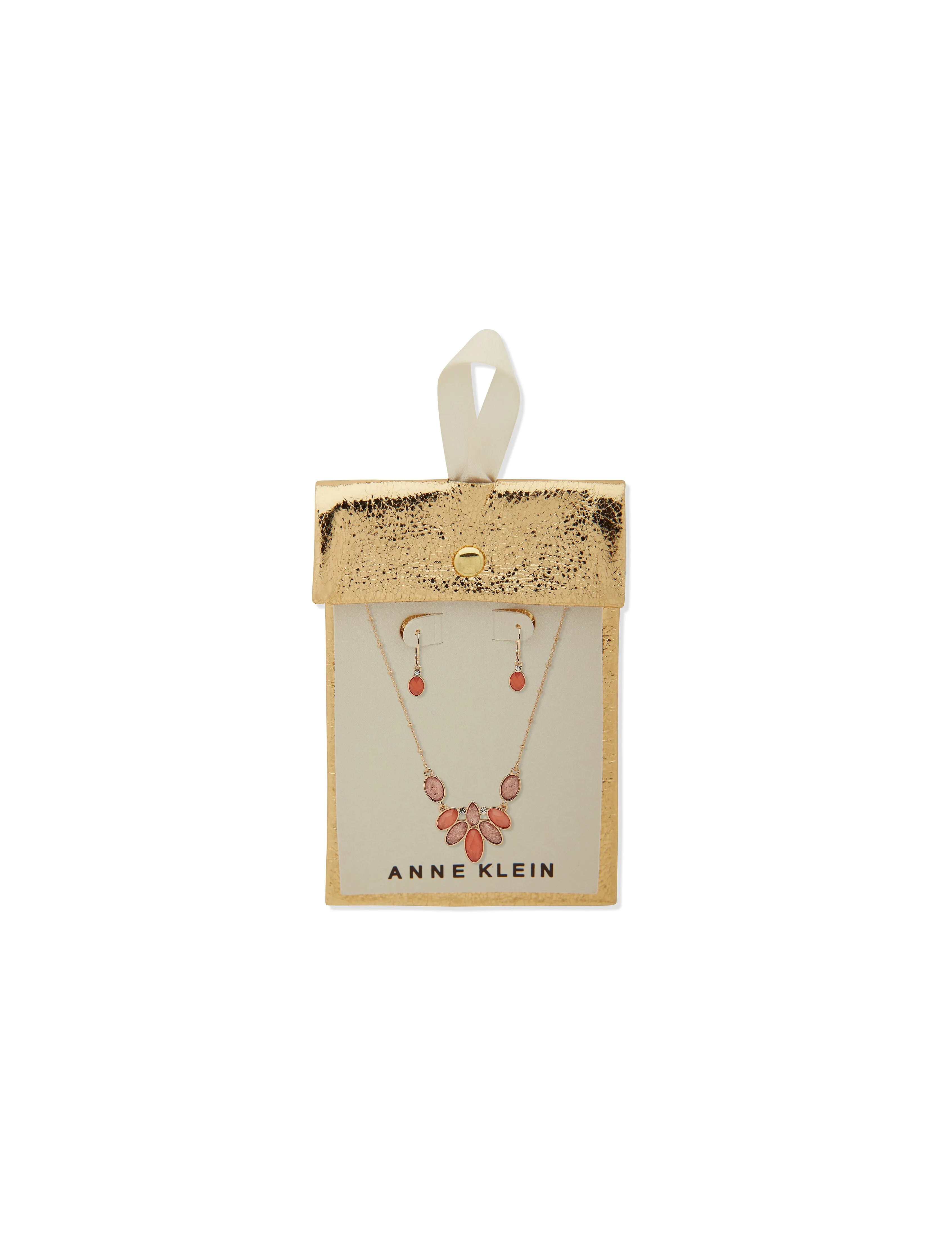 Multi Stone Cluster Necklace and Earring Set sold by Anne Klein product image thumbnail 2