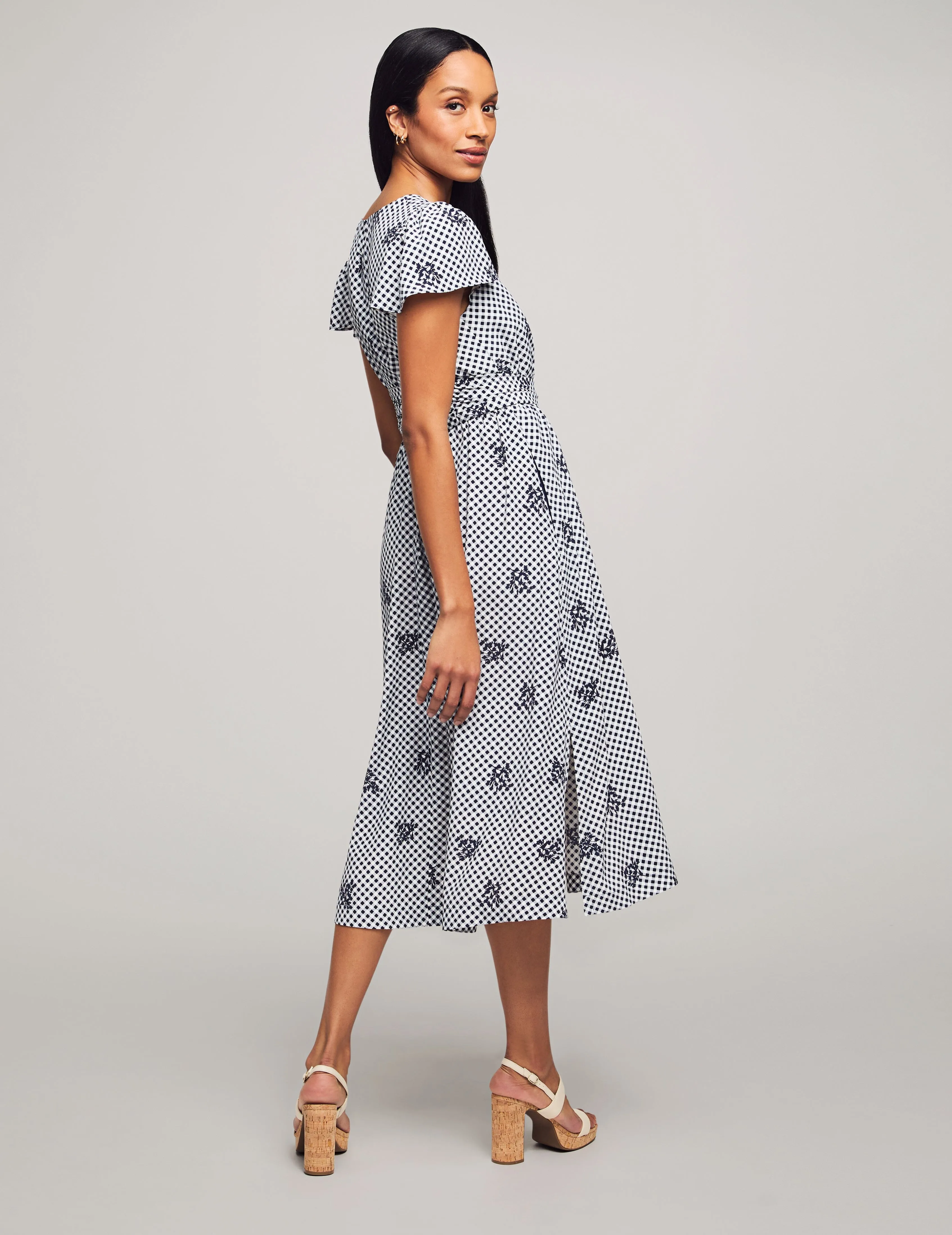 V-Neck Midi Dress With Flutter Sleeve- Sale sold by Anne Klein product image thumbnail 2