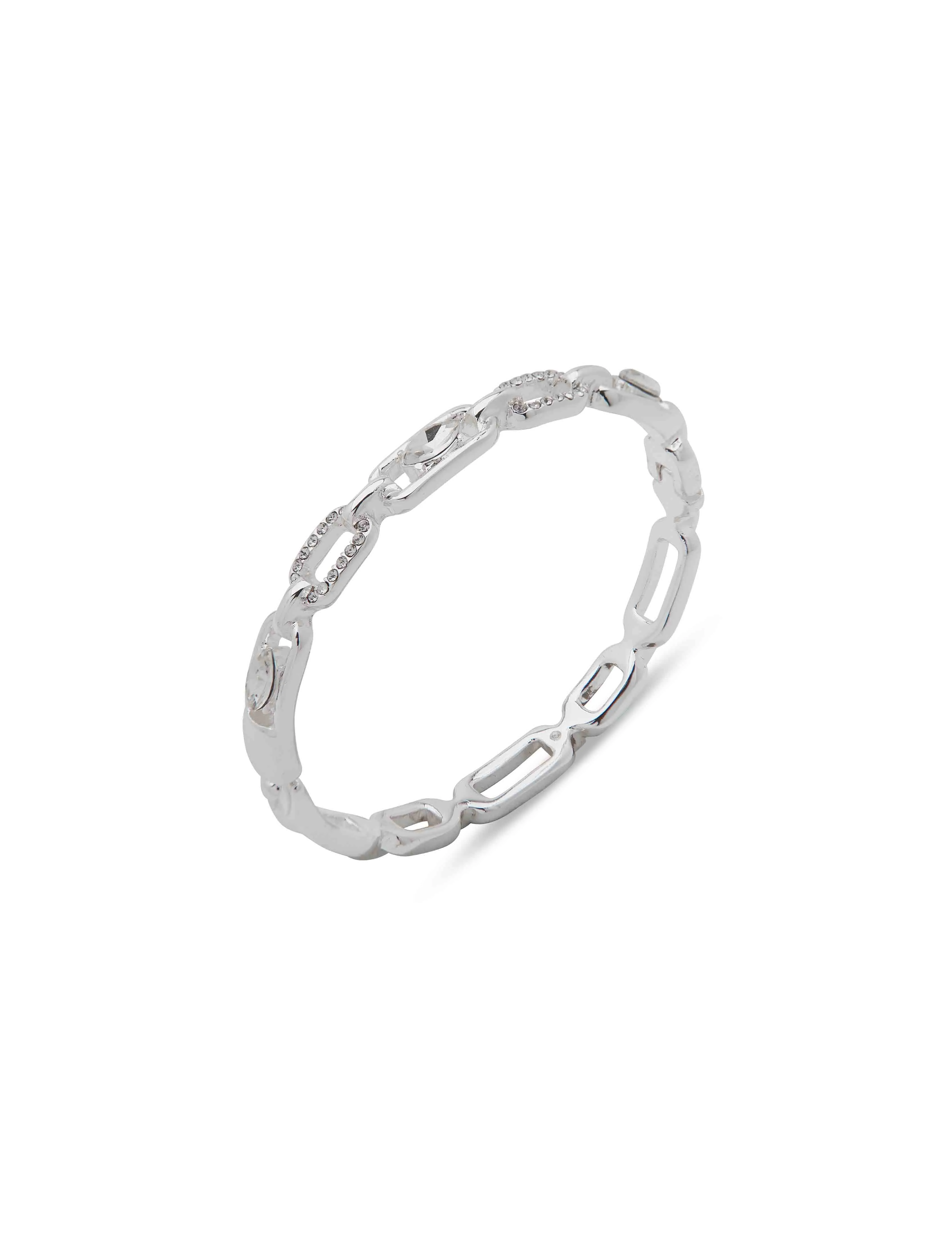 Link Stretch Silver Crystal Bracelet sold by Anne Klein