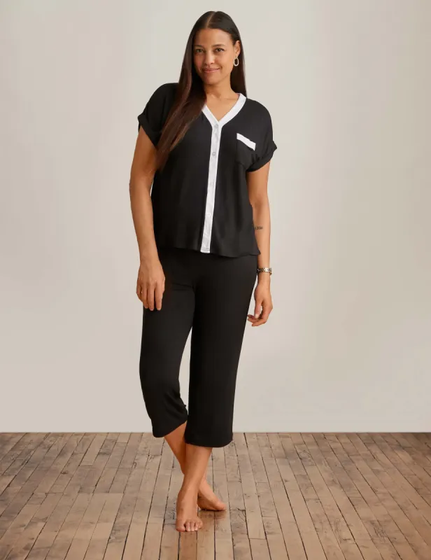 Button Front Capri Pajama Set made by Anne Klein