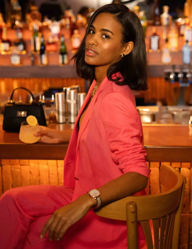 Linen Notch Collar Blazer Jacket sold by Anne Klein