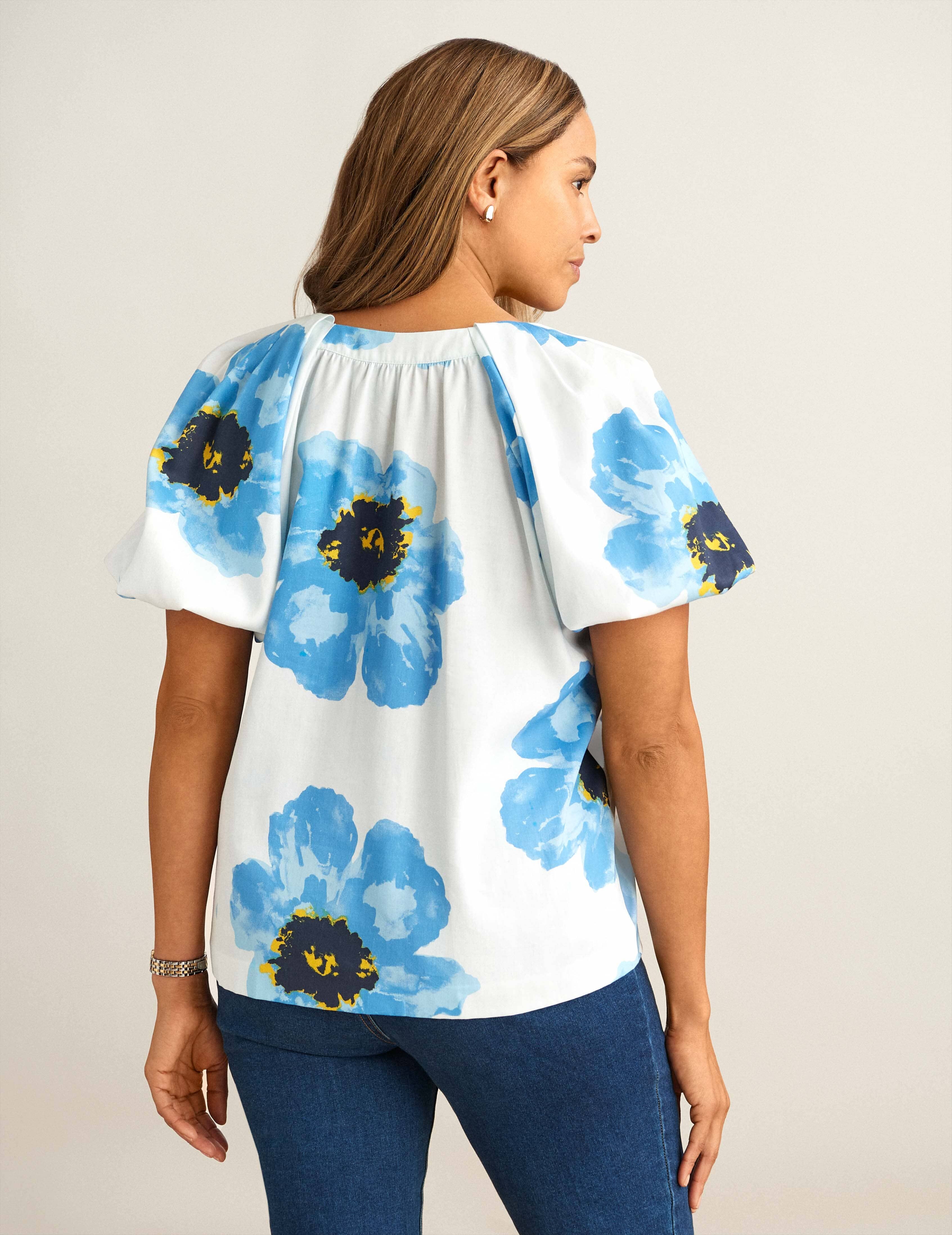 V-Neck Blouse With Raglan Puff Sleeves sold by Anne Klein product image thumbnail 2