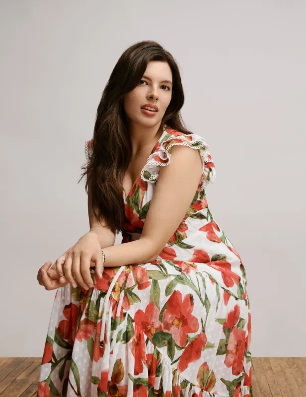 Drawstring Waist Tiered Maxi Dress sold by Anne Klein
