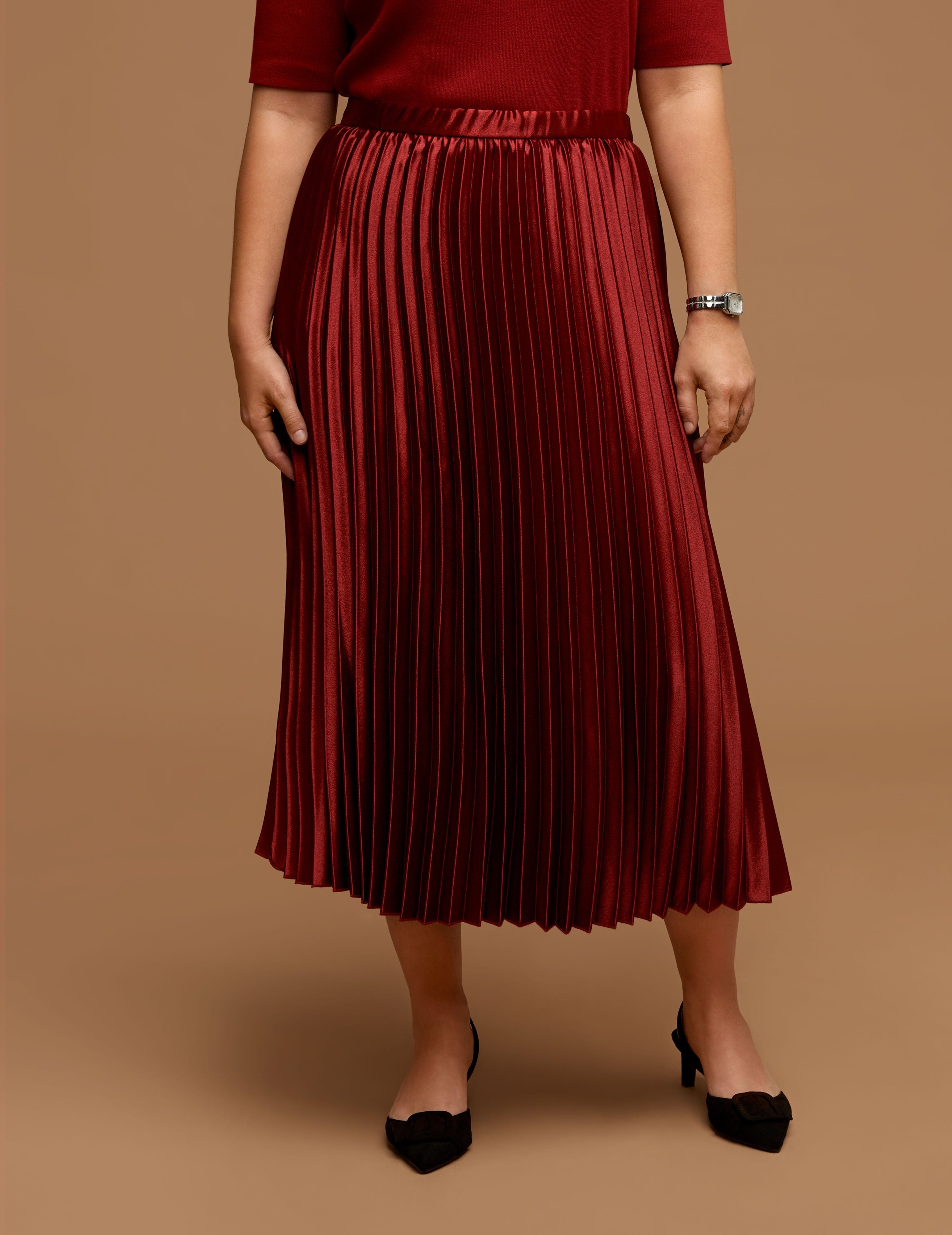 Plus Size Pull On Pleated Skirt sold by Anne Klein