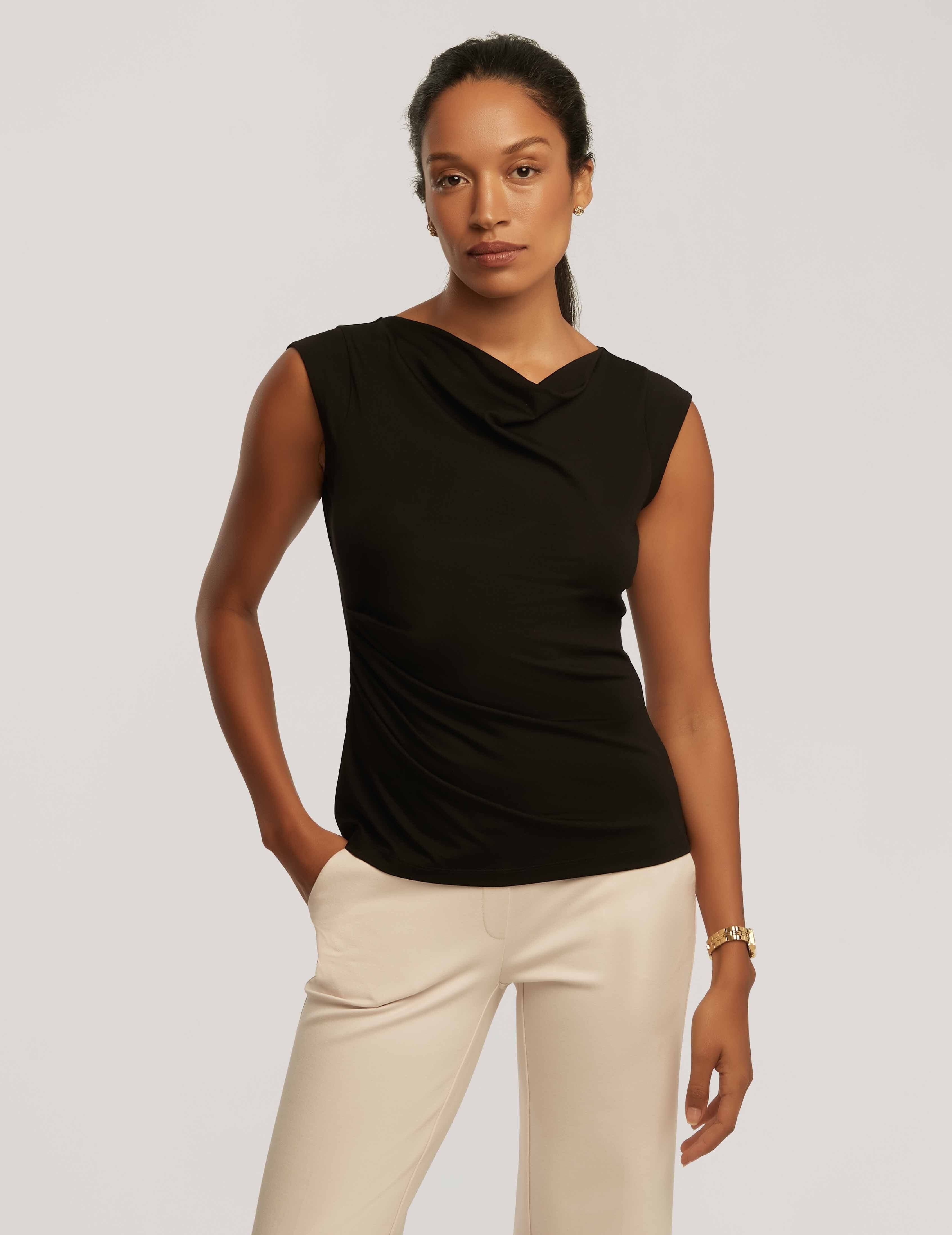 Cap Sleeve Cowl Neck Top- Sale sold by Anne Klein