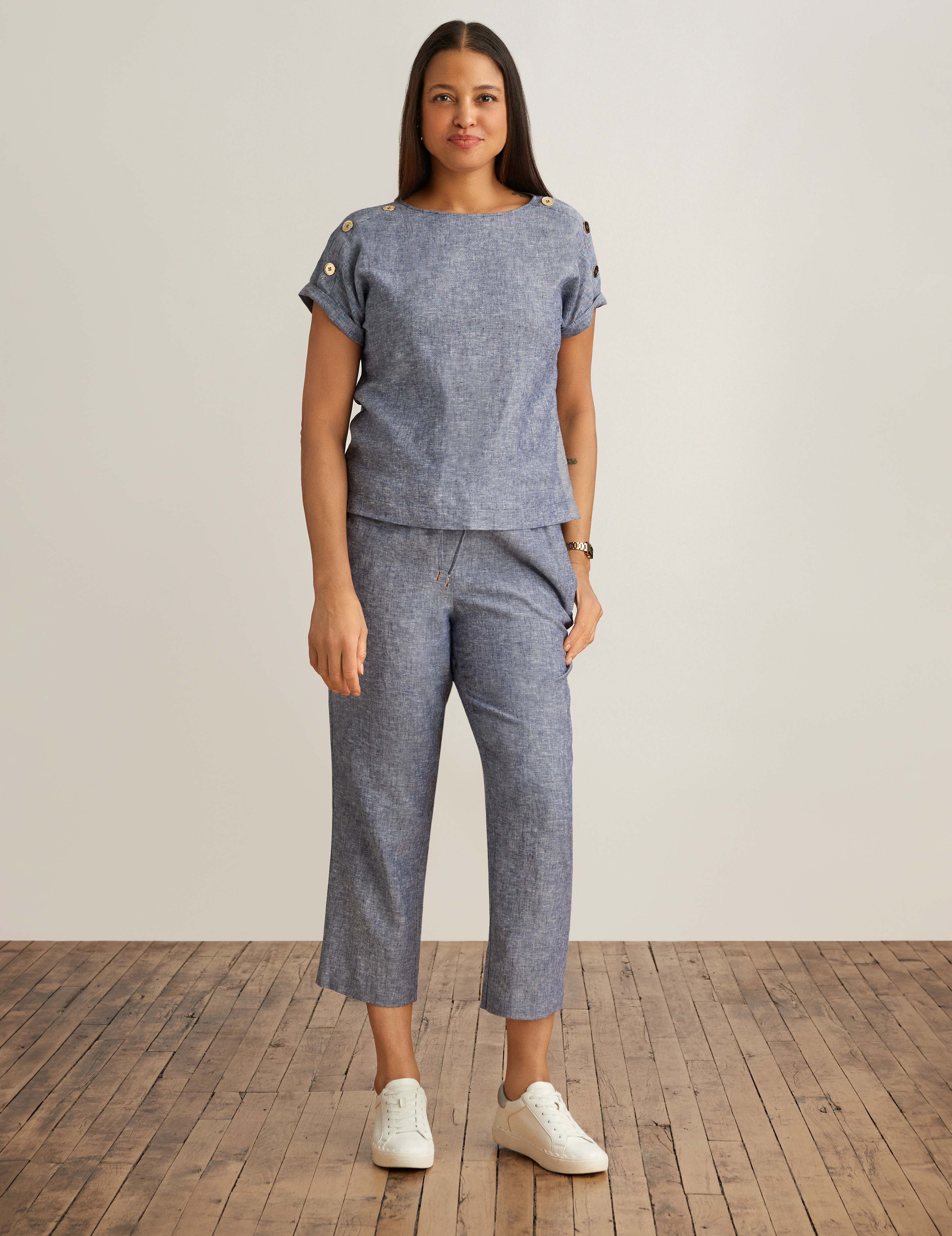 Short Sleeve Button Detail Blouse sold by Anne Klein product image thumbnail 3