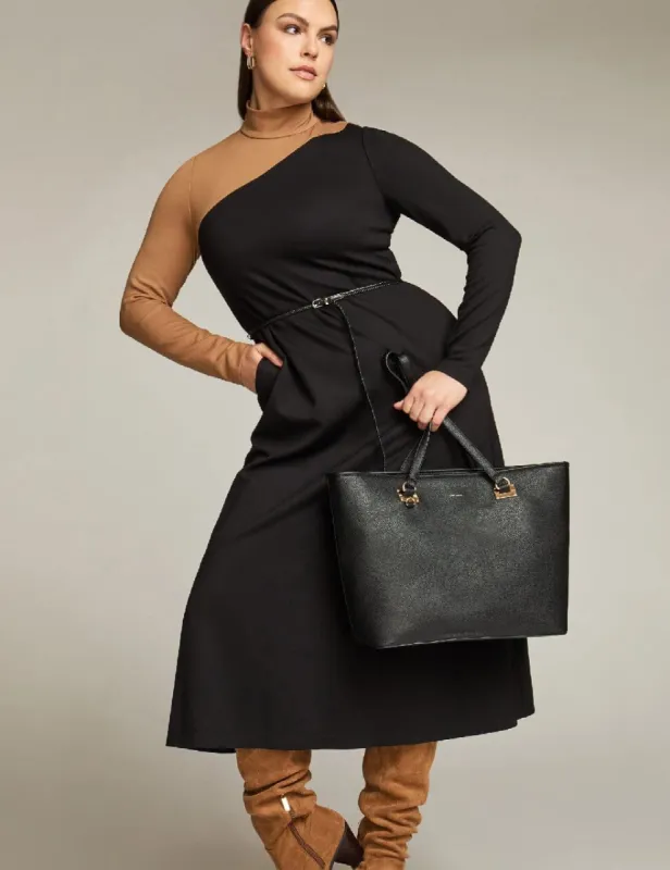 Color Blocked Mock Neck Midi Dress- Sale sold by Anne Klein