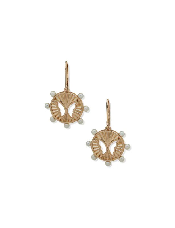 Butterfly Motif Drop Earrings sold by Anne Klein