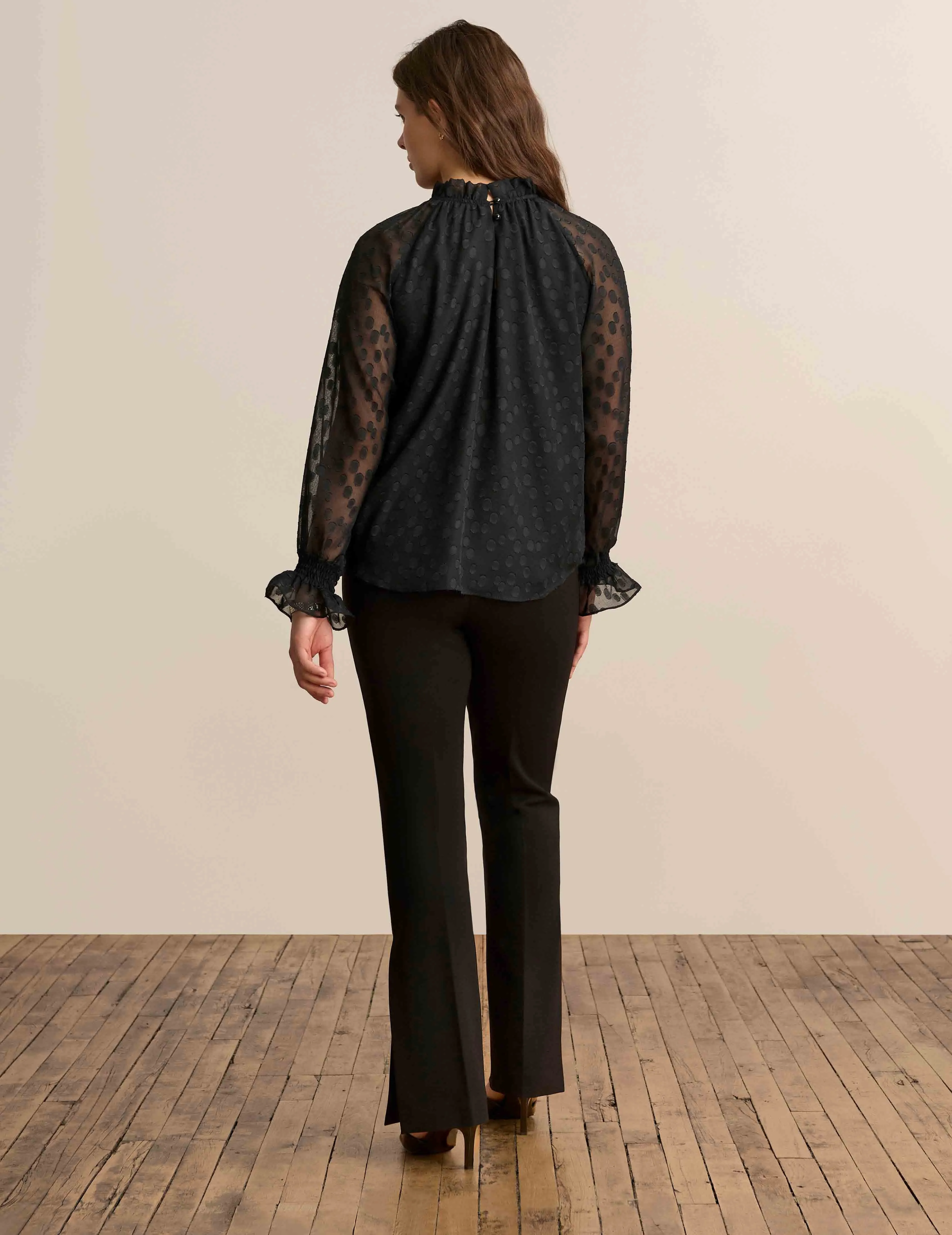 Long Sleeve Ruffle Neck Blouse sold by Anne Klein product image thumbnail 2