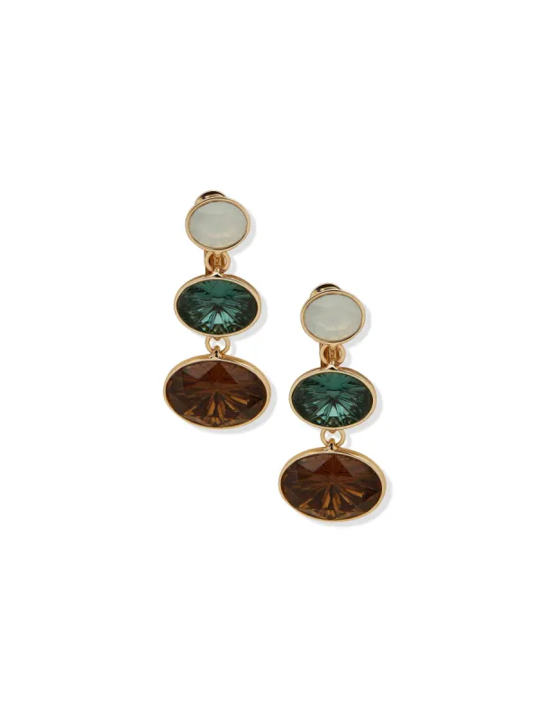 Set Stone Gold Linear Earrings sold by Anne Klein