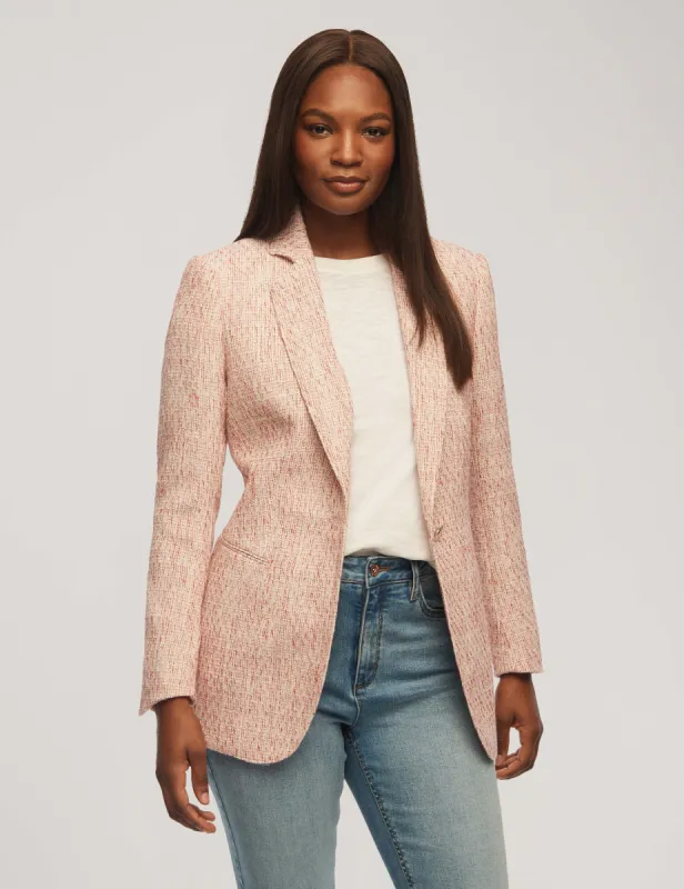 Tweed One Button Jacket With Notch Collar sold by Anne Klein