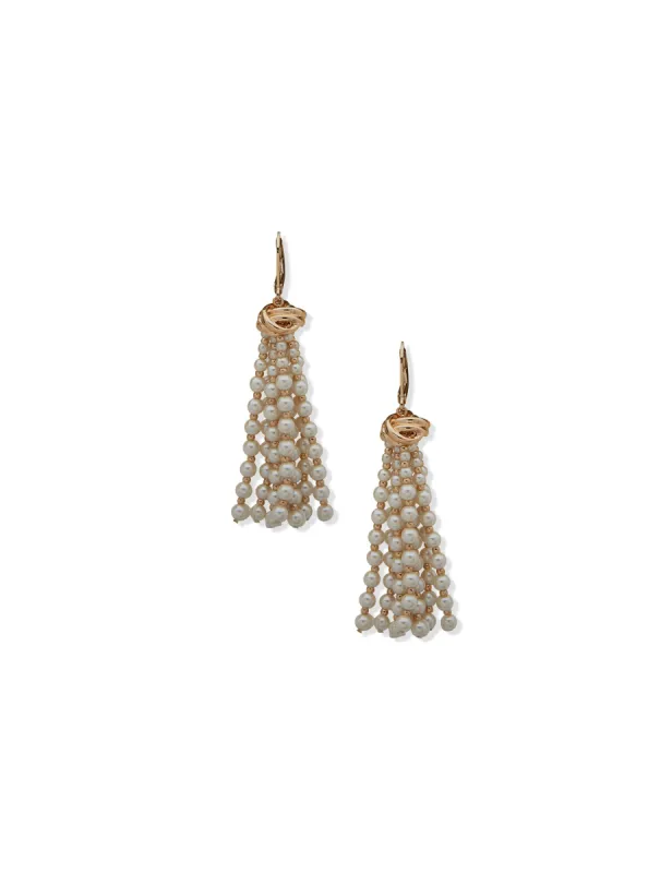 Knot With Pearl Tassel Earrings sold by Anne Klein