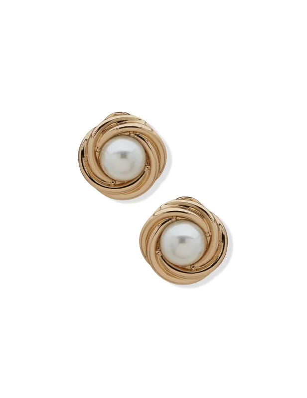 Knot Button Clip On Earrings sold by Anne Klein
