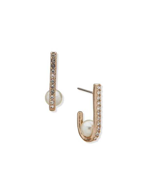 C Hoop Earring With Pearl sold by Anne Klein