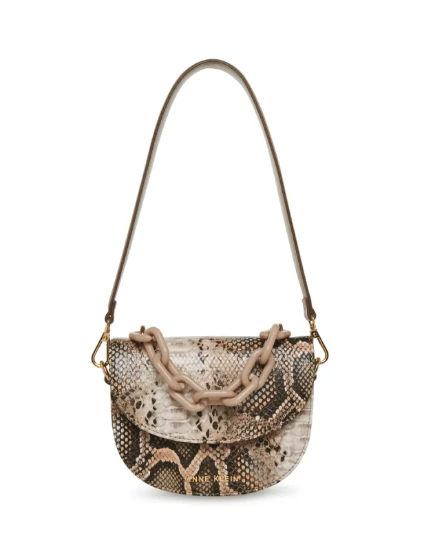 Mini Convertible Shoulder Bag With Resin Chain sold by Anne Klein