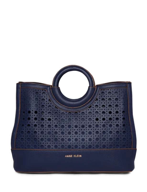 Perforated Rounded Top Handle Satchel sold by Anne Klein