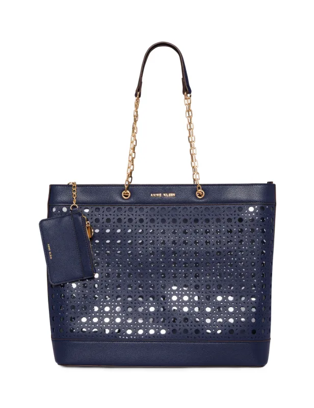 Large Perforated Tote With Card Case sold by Anne Klein