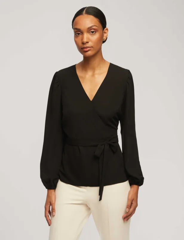 Long Sleeve Crossover Blouse sold by Anne Klein