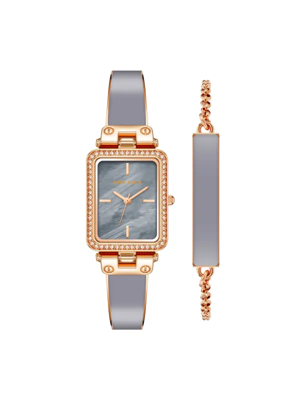 Rectangular Case Watch and Bracelet Set sold by Anne Klein